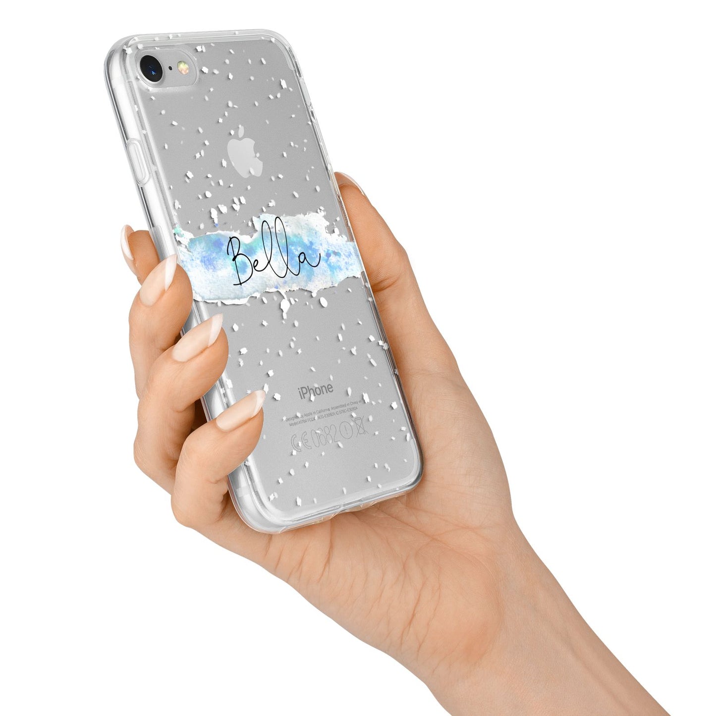 Personalised Christmas Snow fall iPhone 7 Bumper Case on Silver iPhone Alternative Image