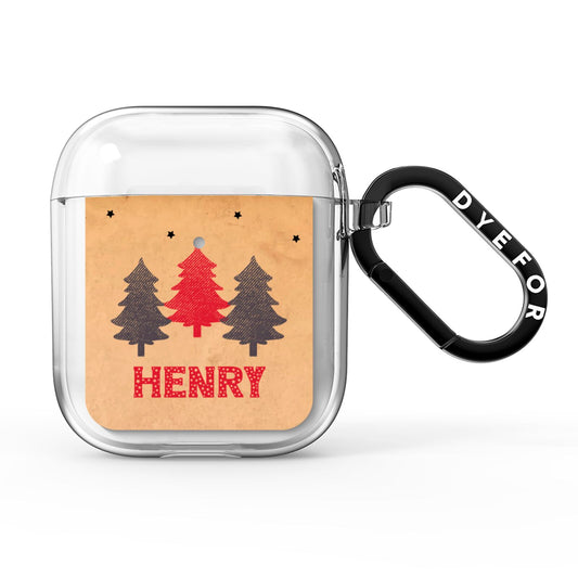 Personalised Christmas Tree AirPods Clear Case