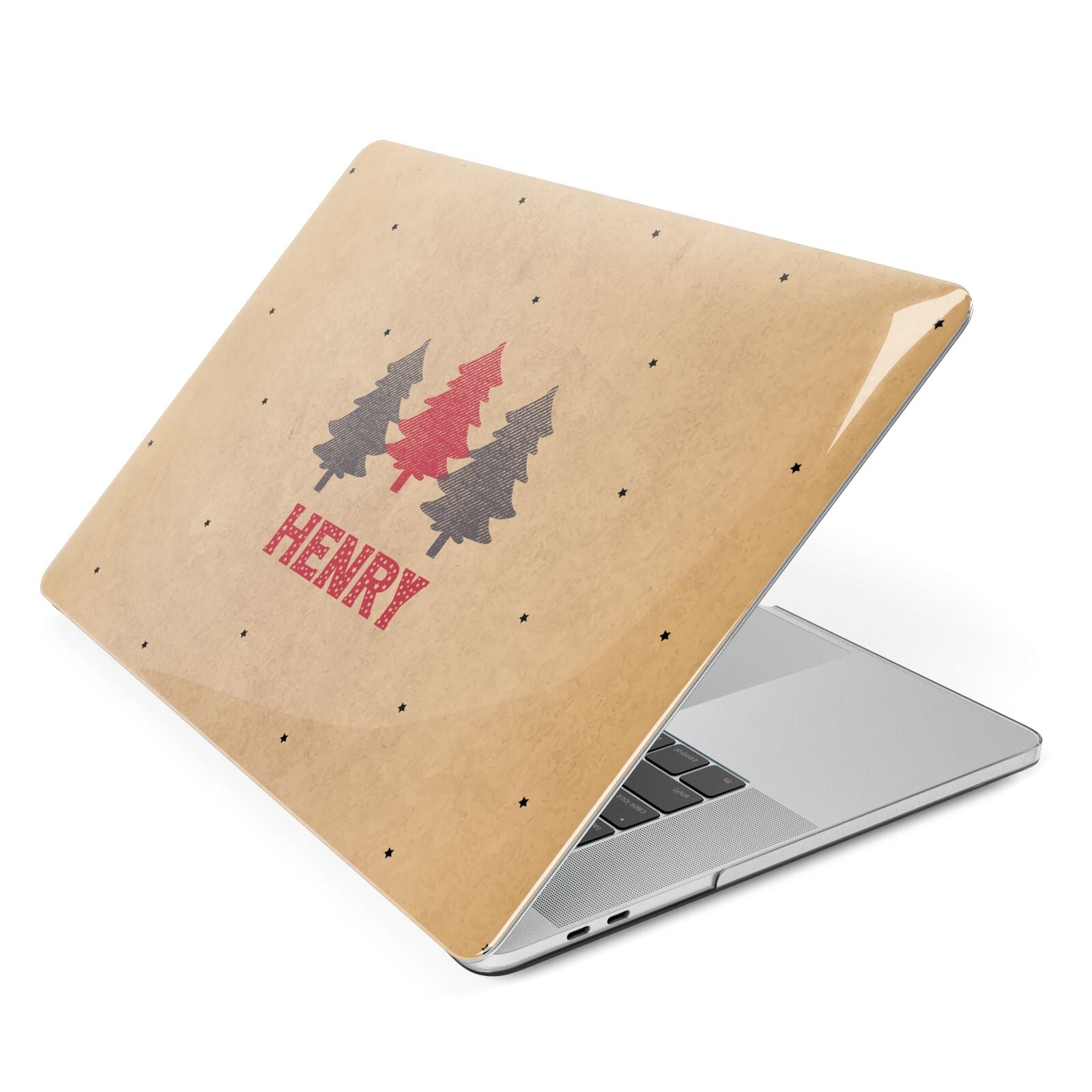 Personalised Christmas Tree Apple MacBook Case Side View