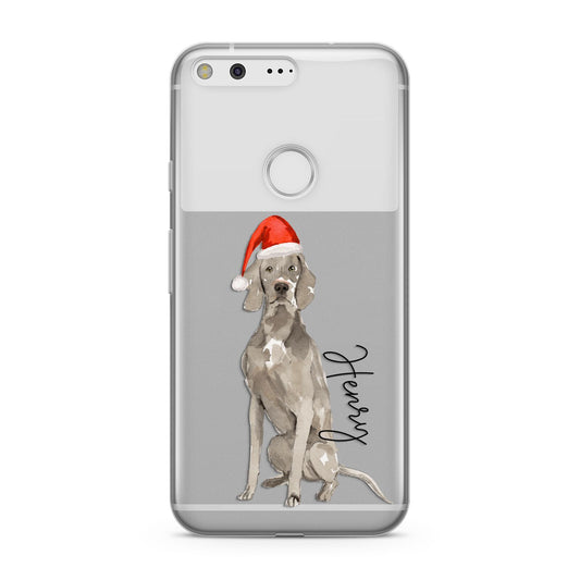 Personalised Christmas Weimaraner Google Pixel Case