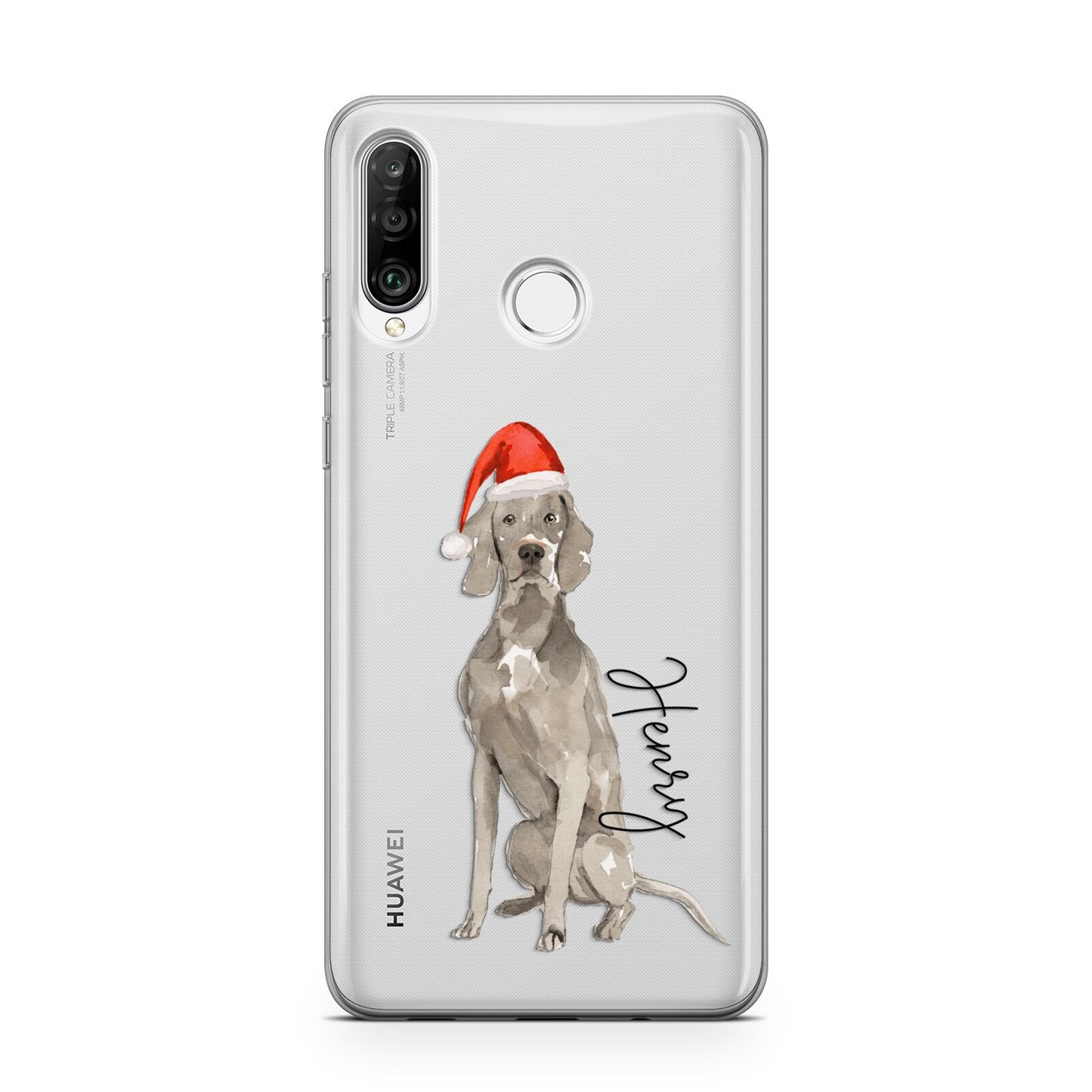 Personalised Christmas Weimaraner Huawei P30 Lite Phone Case