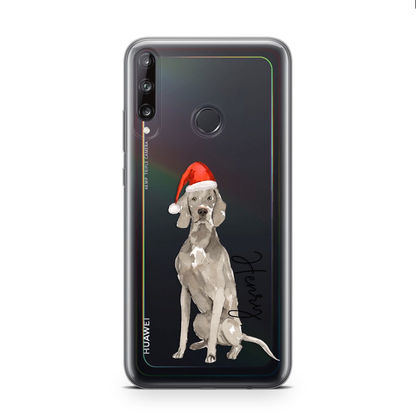 Personalised Christmas Weimaraner Huawei P40 Lite E Phone Case