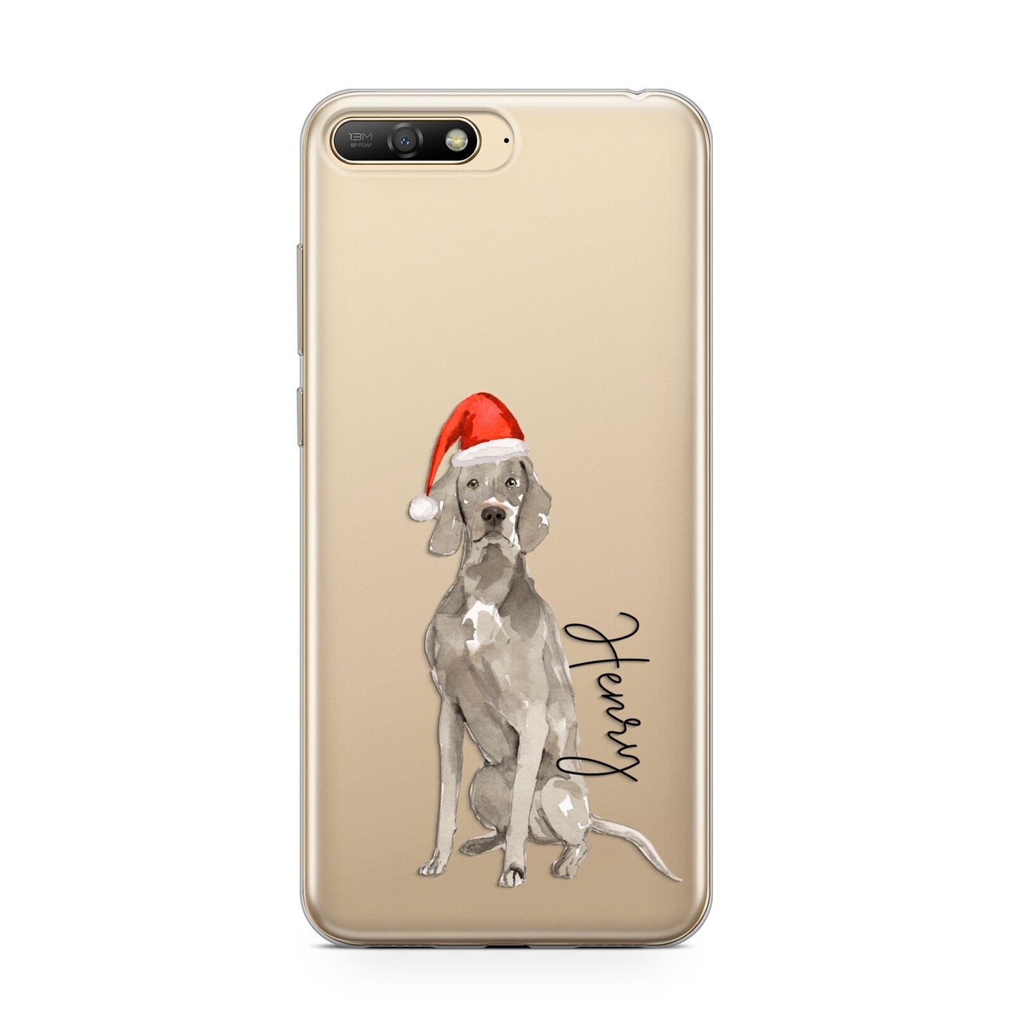 Personalised Christmas Weimaraner Huawei Y6 2018