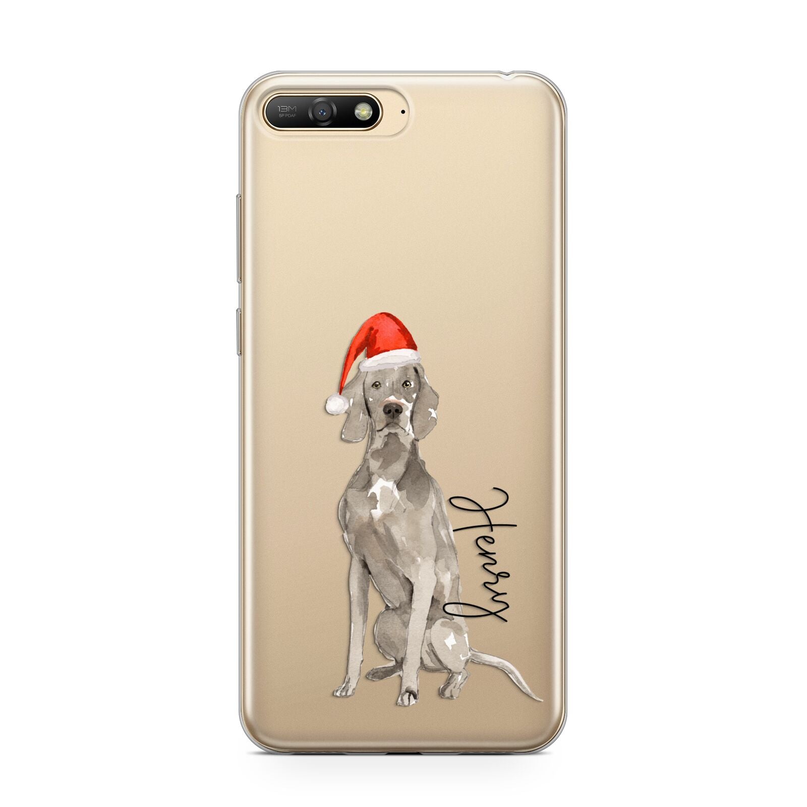 Personalised Christmas Weimaraner Huawei Y6 2018