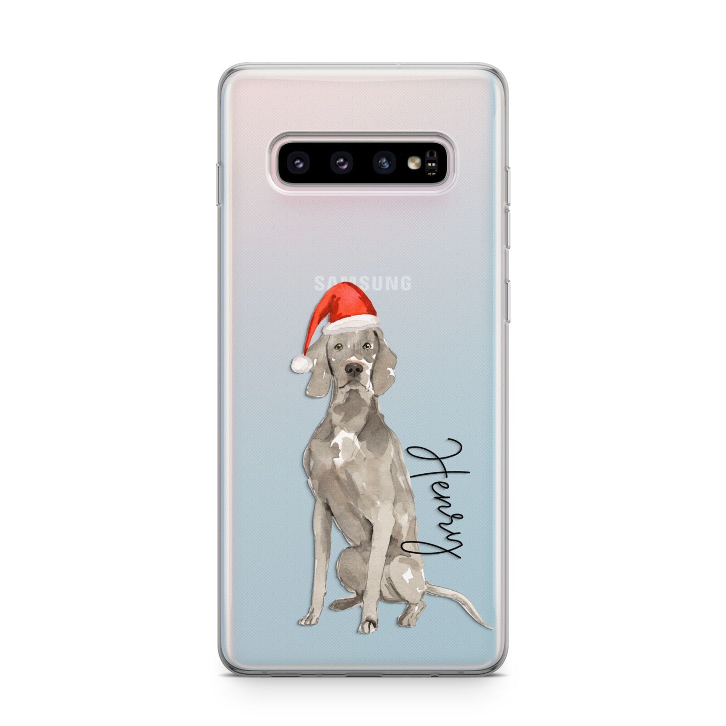 Personalised Christmas Weimaraner Samsung Galaxy S10 Plus Case