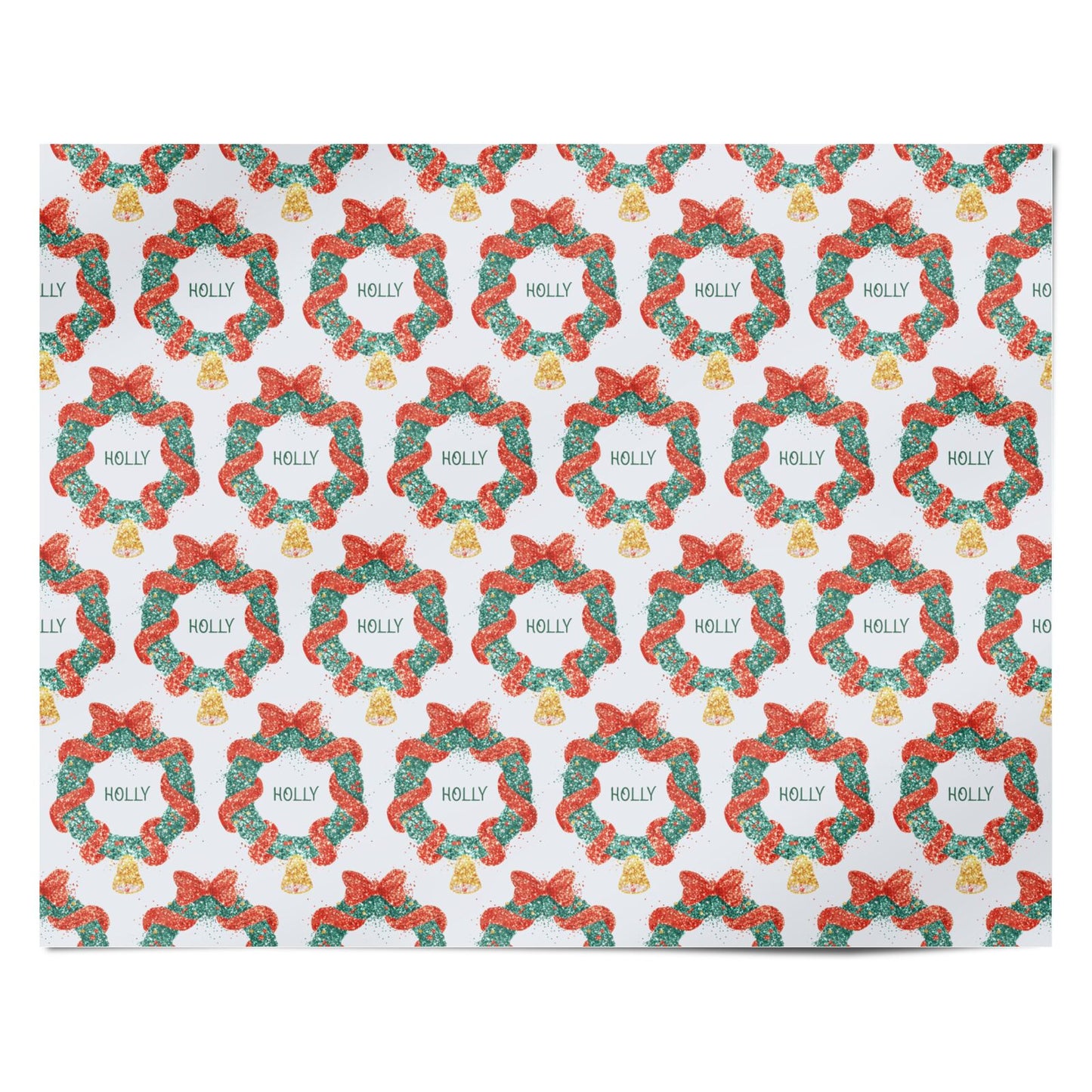 Personalised Christmas Wreath Personalised Wrapping Paper Alternative