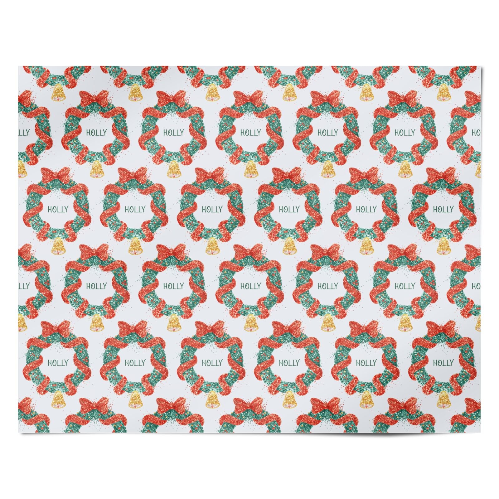 Personalised Christmas Wreath Personalised Wrapping Paper Alternative