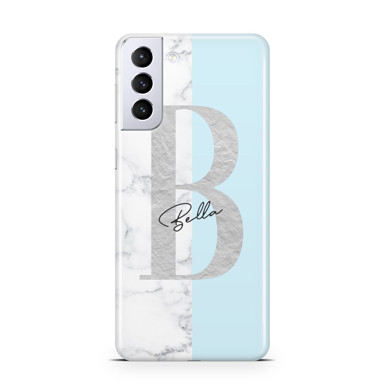 Personalised Chrome Marble Samsung S21 Plus Case