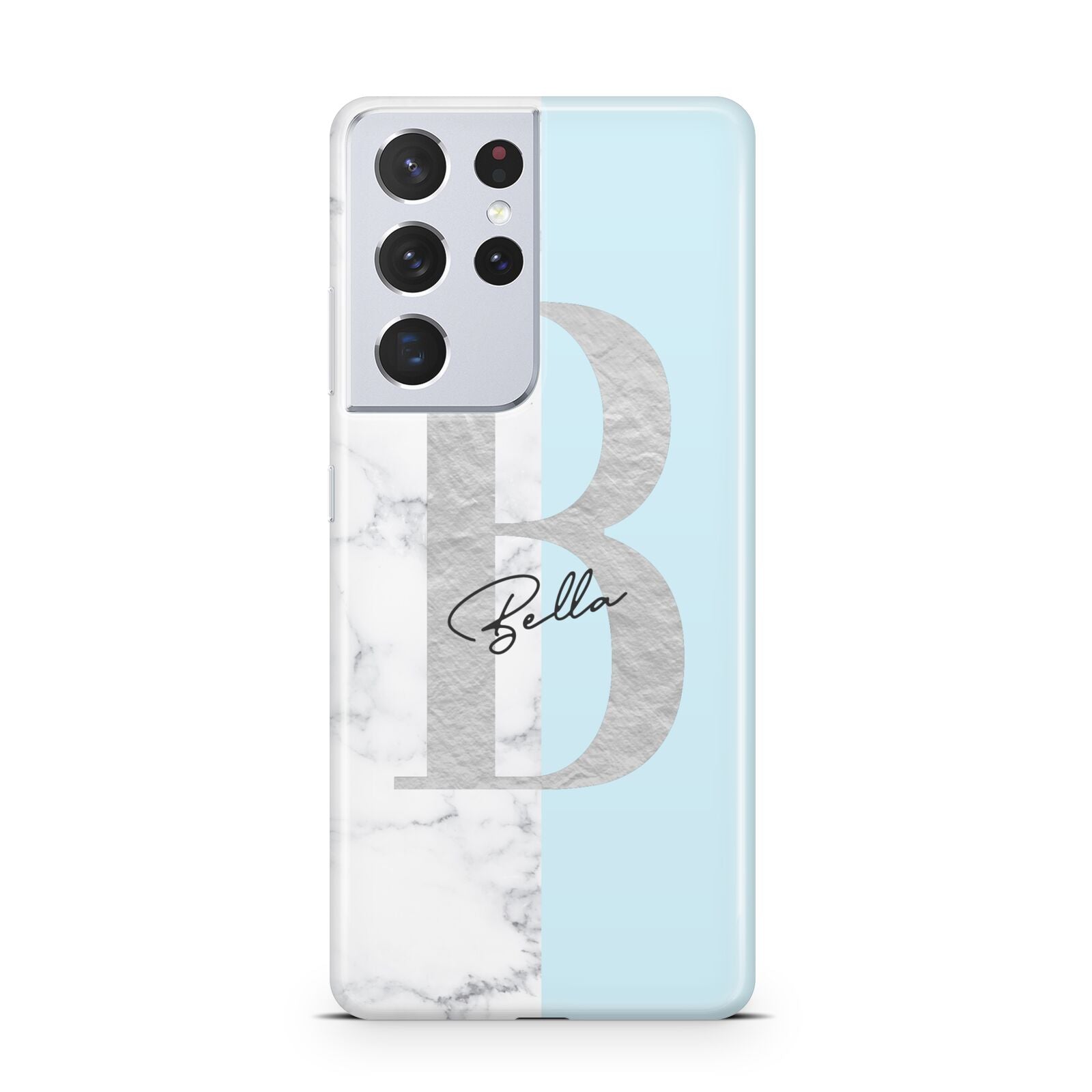 Personalised Chrome Marble Samsung S21 Ultra Case