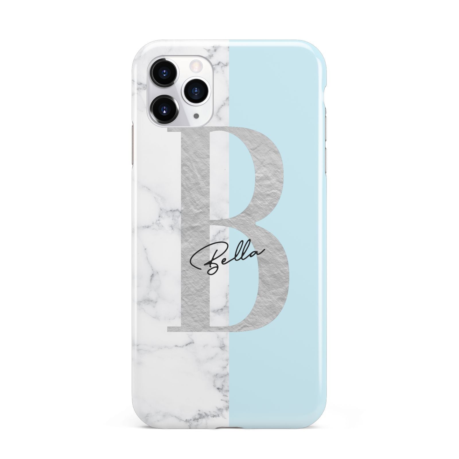 Personalised Chrome Marble iPhone 11 Pro Max 3D Tough Case