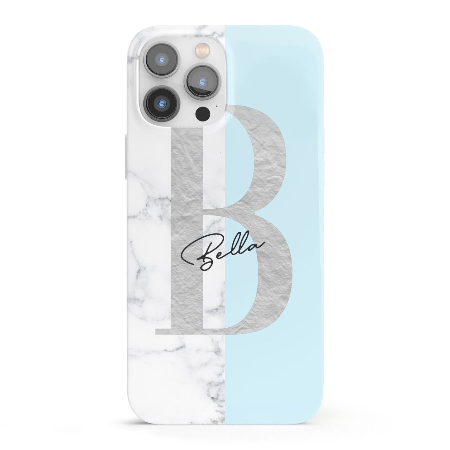 Personalised Chrome Marble iPhone 13 Pro Max Full Wrap 3D Snap Case