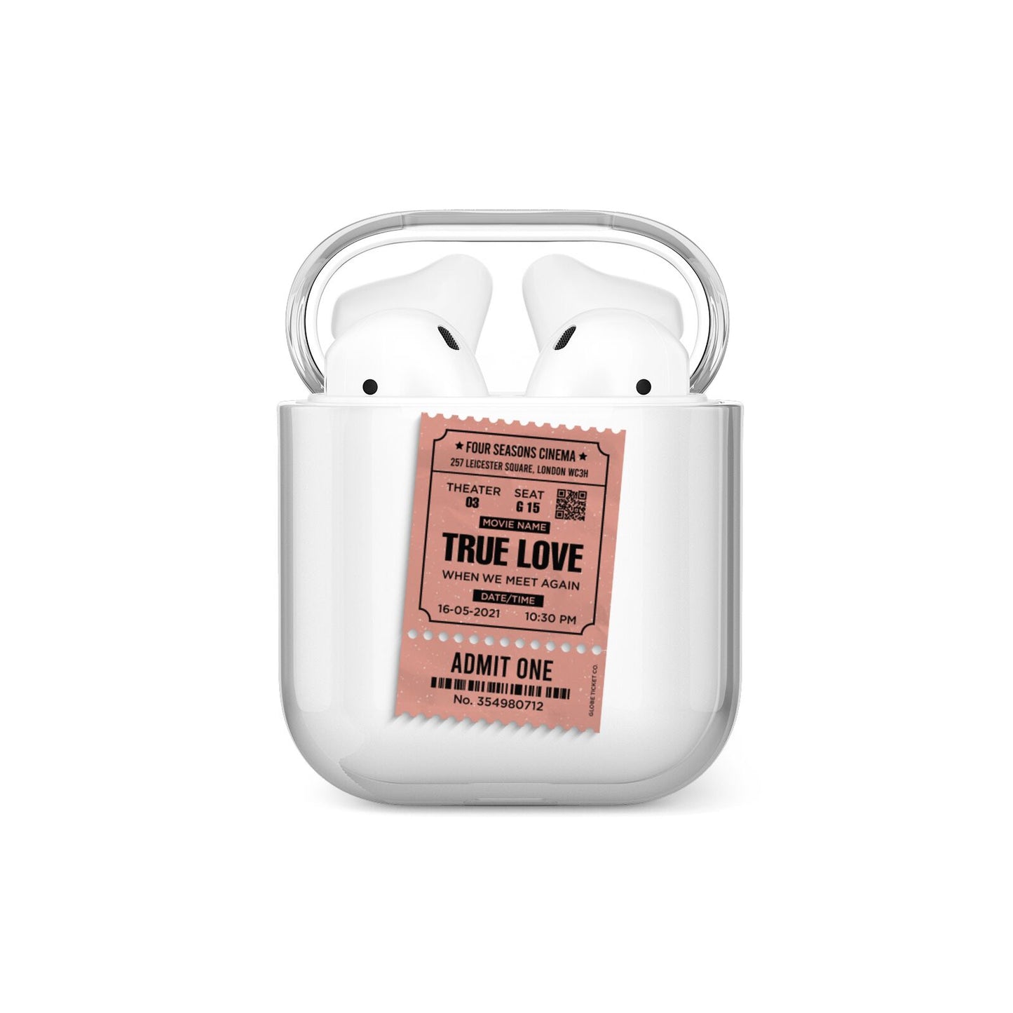 Personalised Cinema Ticket AirPods Case