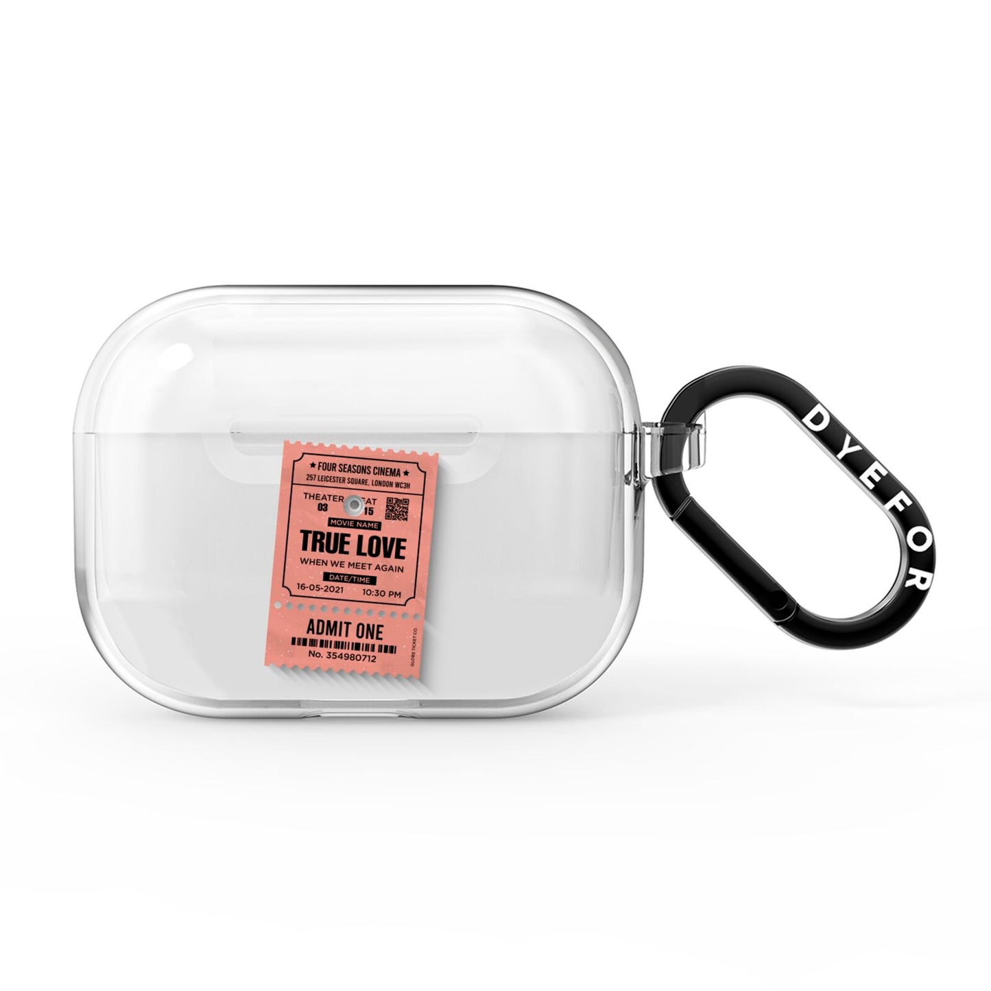 Personalised Cinema Ticket AirPods Pro Clear Case