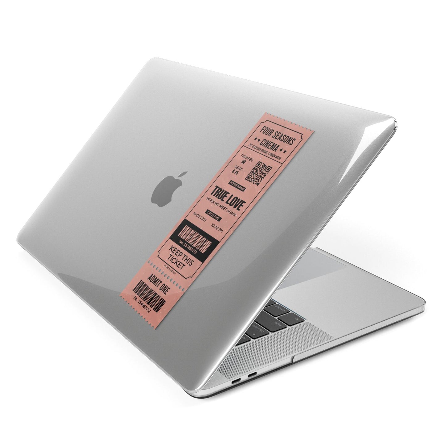 Personalised Cinema Ticket Apple MacBook Case Side View