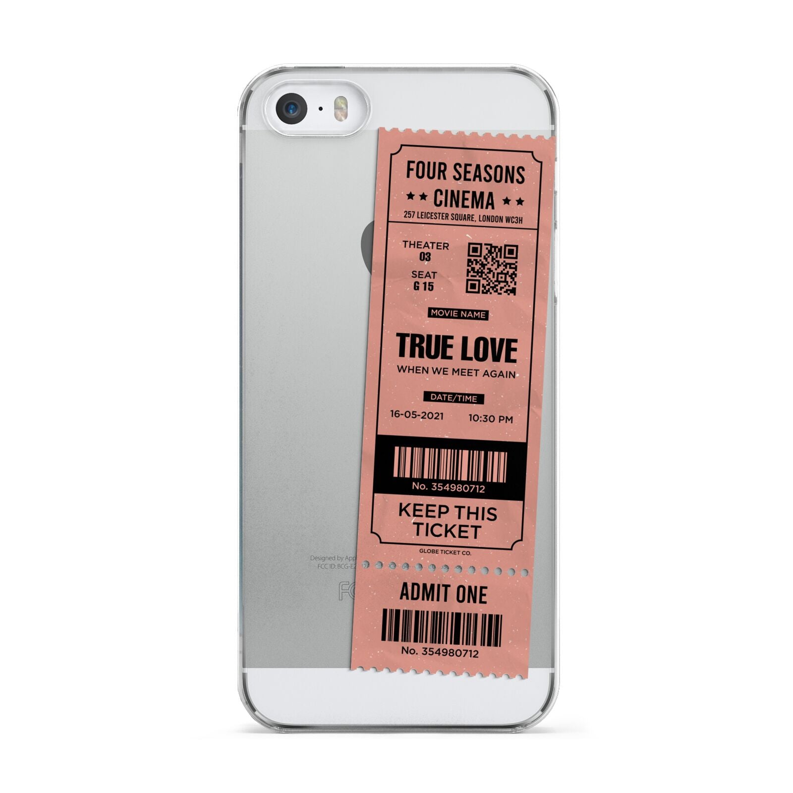 Personalised Cinema Ticket Apple iPhone 5 Case