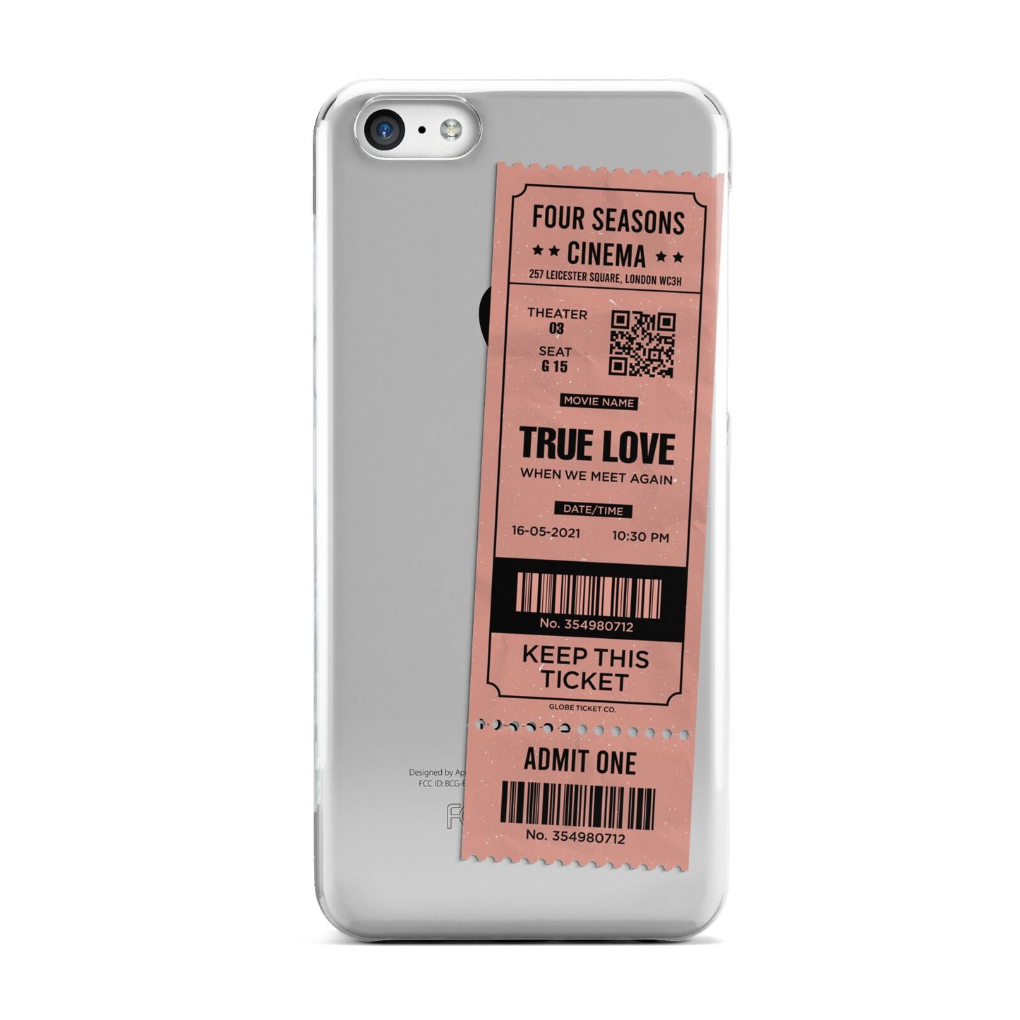 Personalised Cinema Ticket Apple iPhone 5c Case