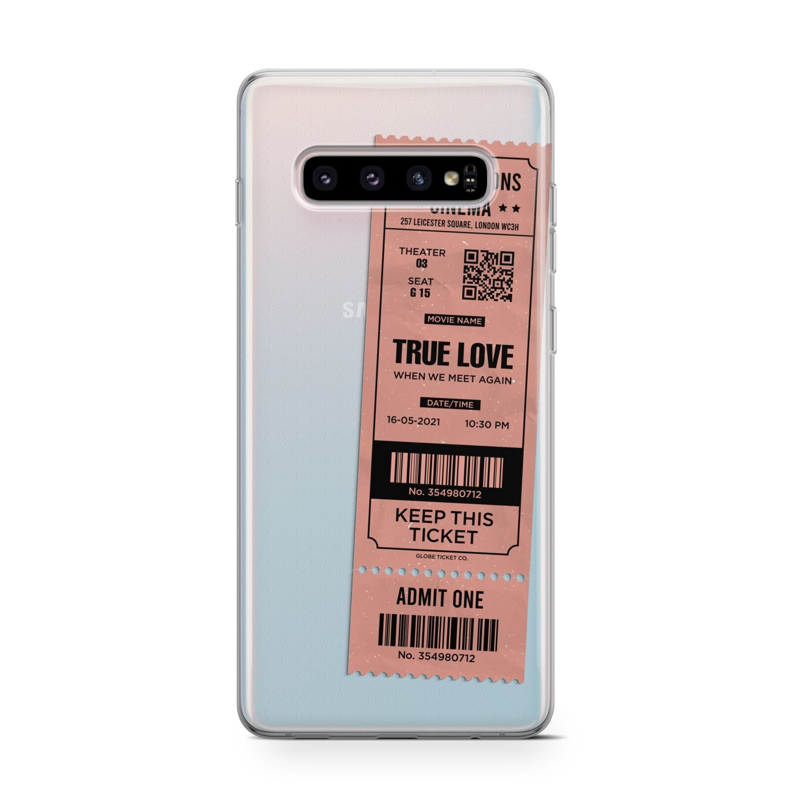 Personalised Cinema Ticket Protective Samsung Galaxy Case