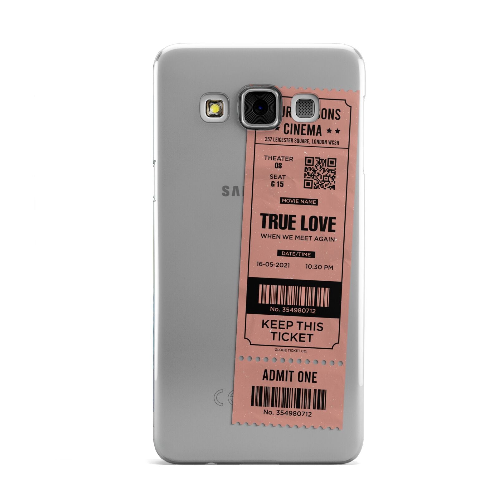 Personalised Cinema Ticket Samsung Galaxy A3 Case