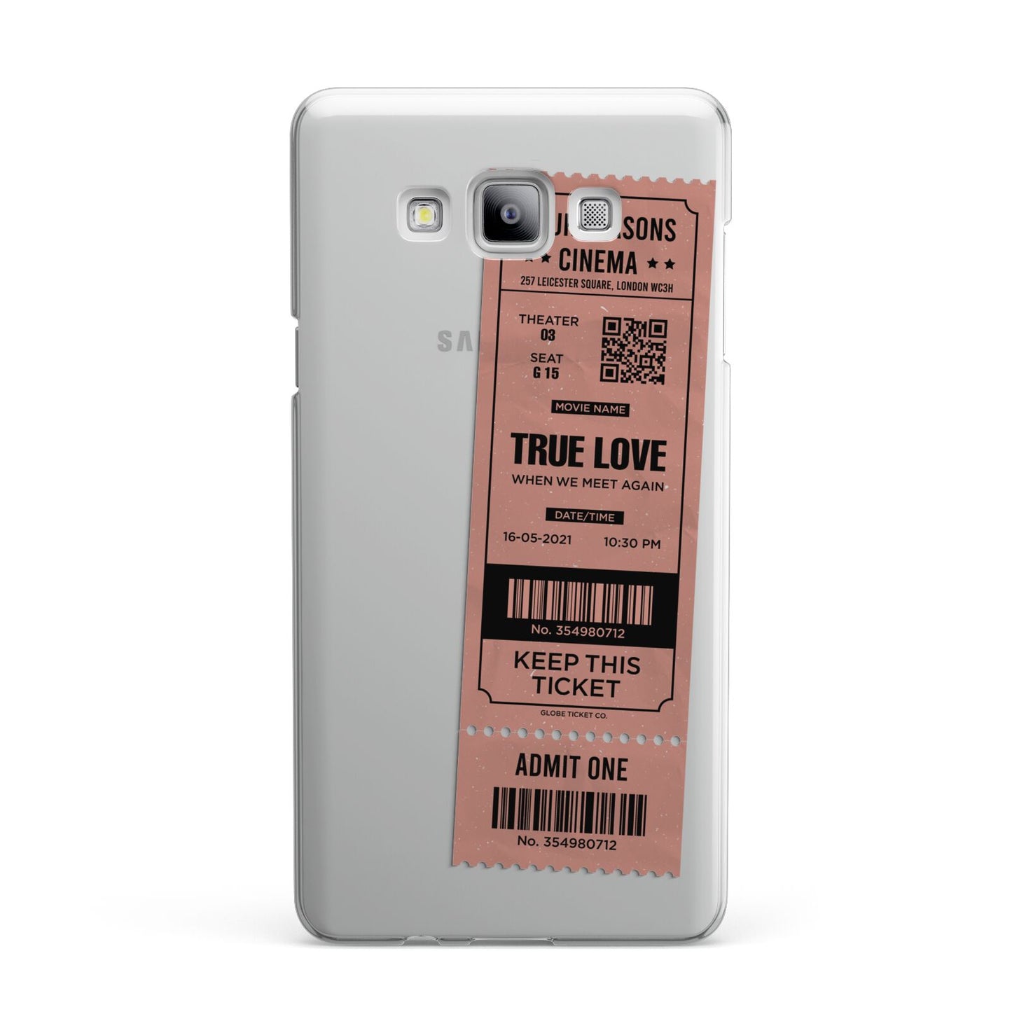 Personalised Cinema Ticket Samsung Galaxy A7 2015 Case