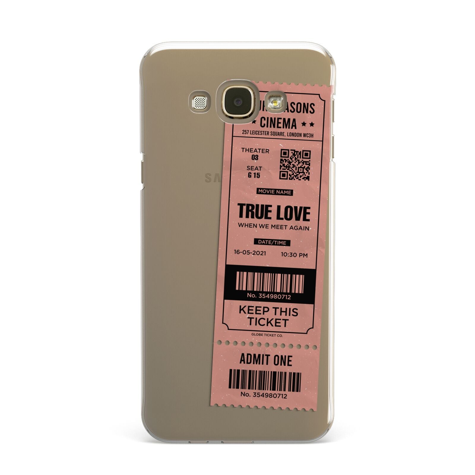 Personalised Cinema Ticket Samsung Galaxy A8 Case