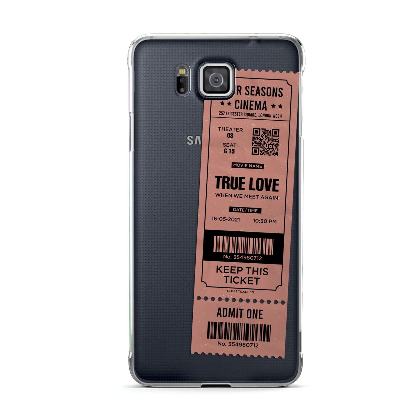 Personalised Cinema Ticket Samsung Galaxy Alpha Case