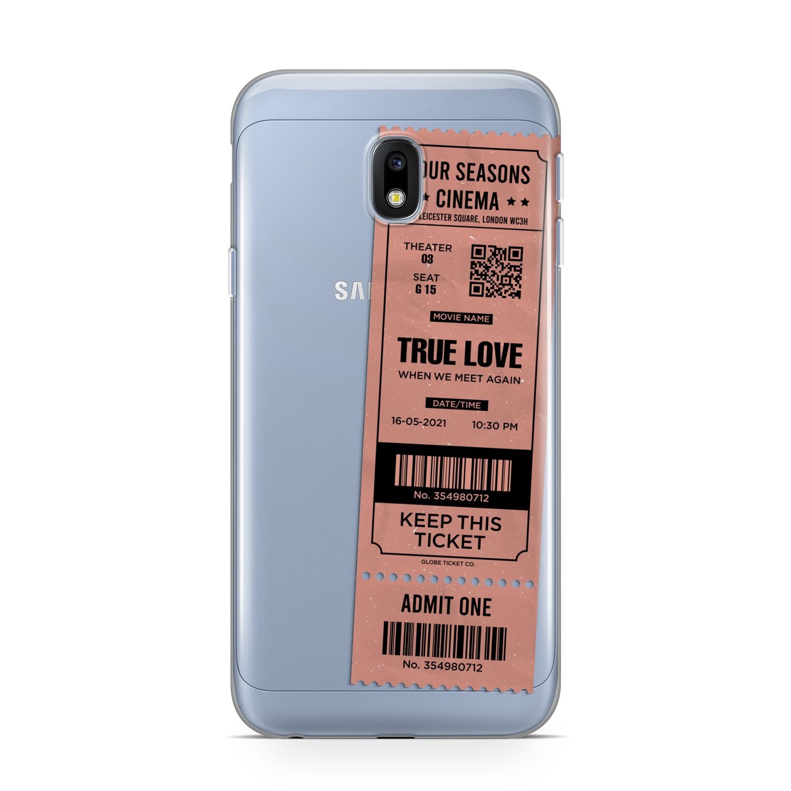 Personalised Cinema Ticket Samsung Galaxy J3 2017 Case