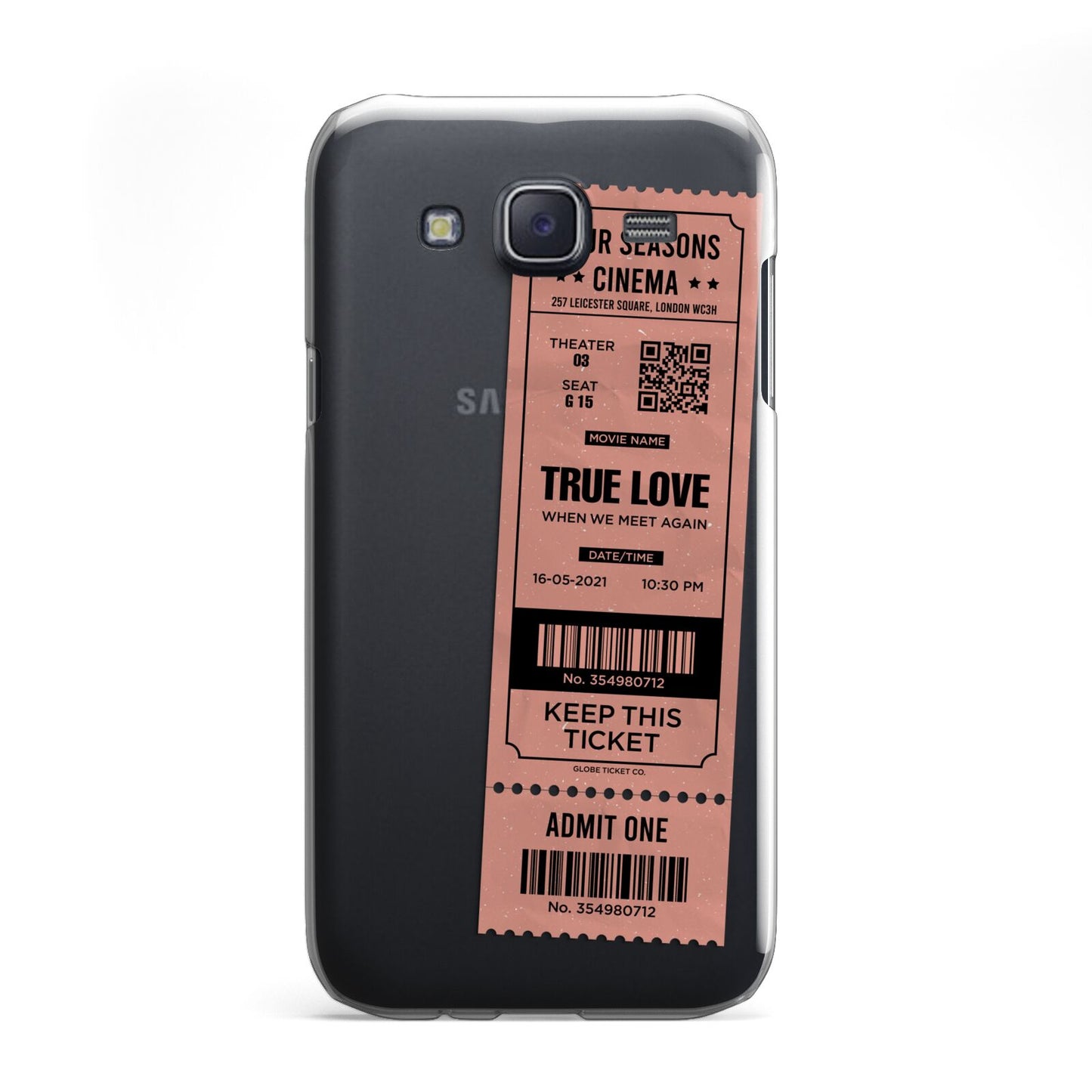 Personalised Cinema Ticket Samsung Galaxy J5 Case