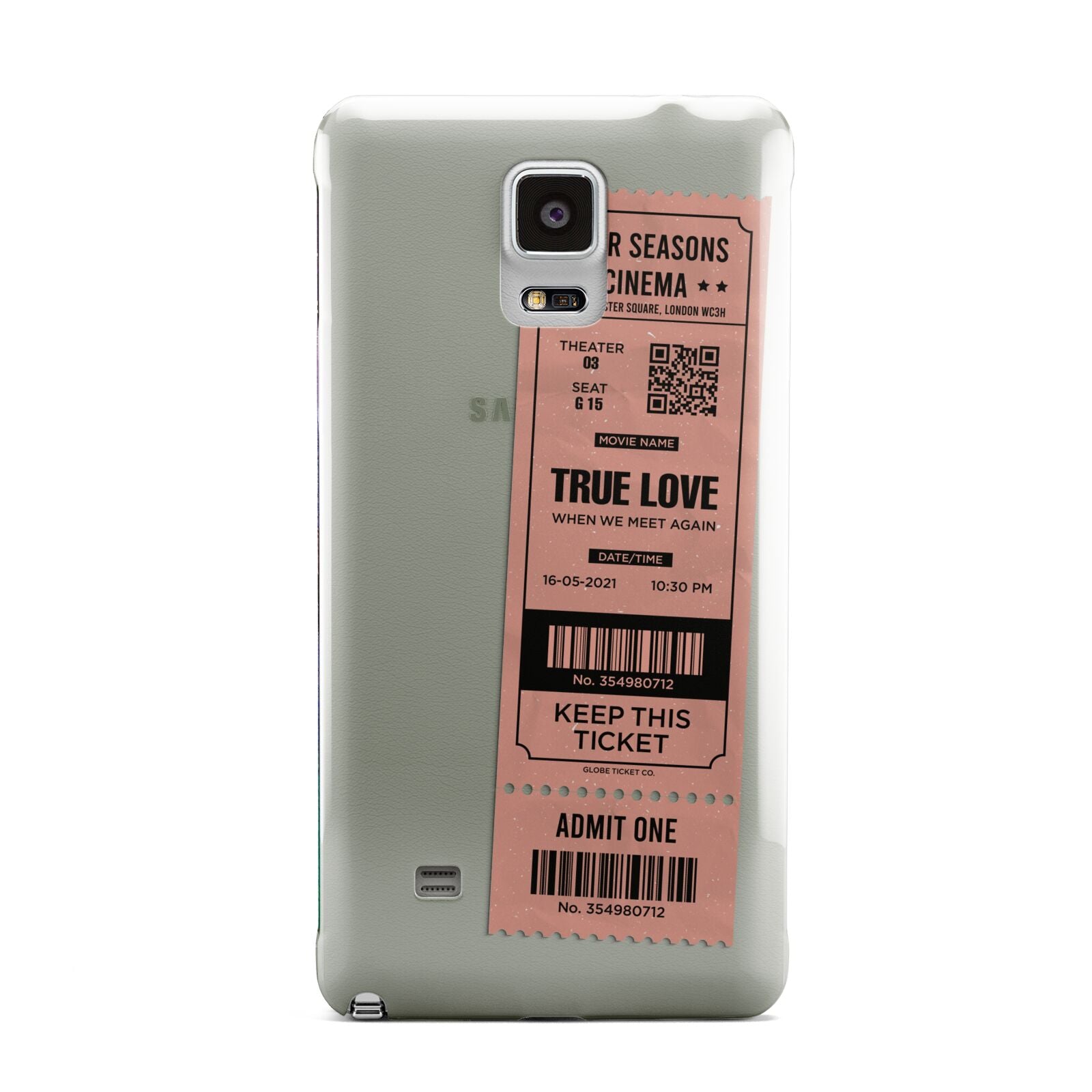 Personalised Cinema Ticket Samsung Galaxy Note 4 Case