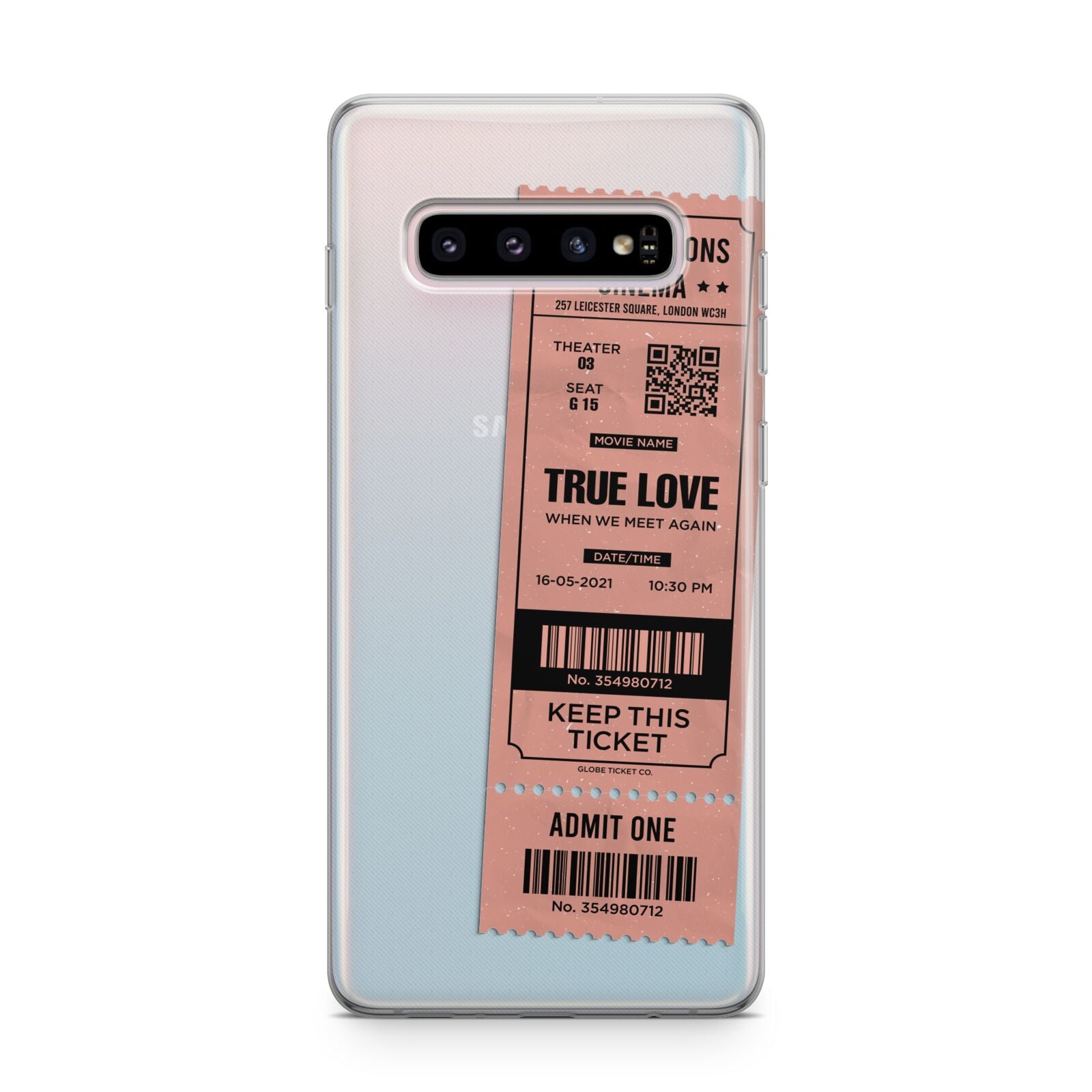 Personalised Cinema Ticket Samsung Galaxy S10 Plus Case