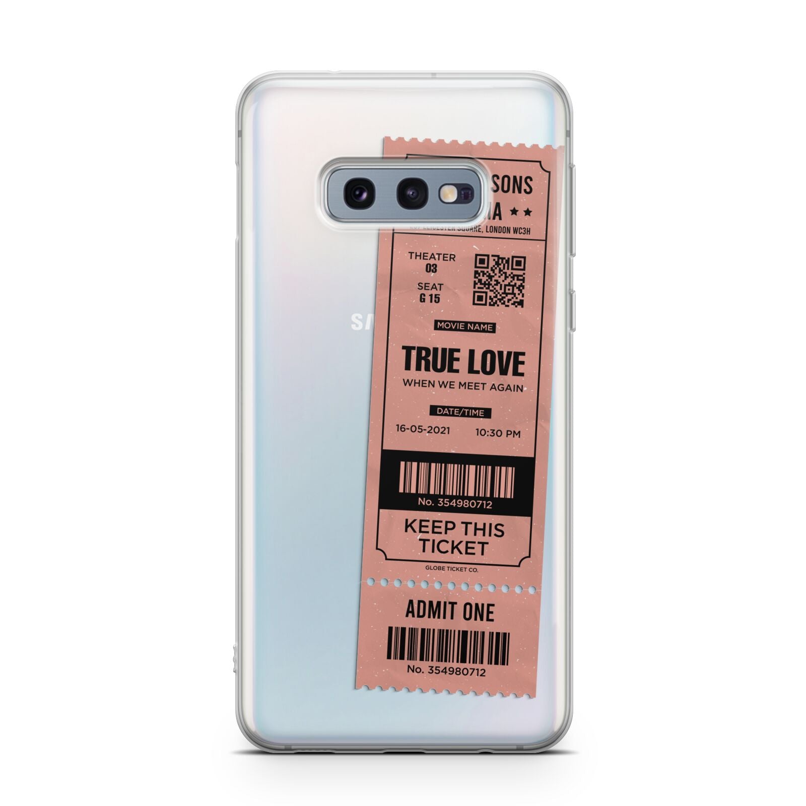 Personalised Cinema Ticket Samsung Galaxy S10E Case