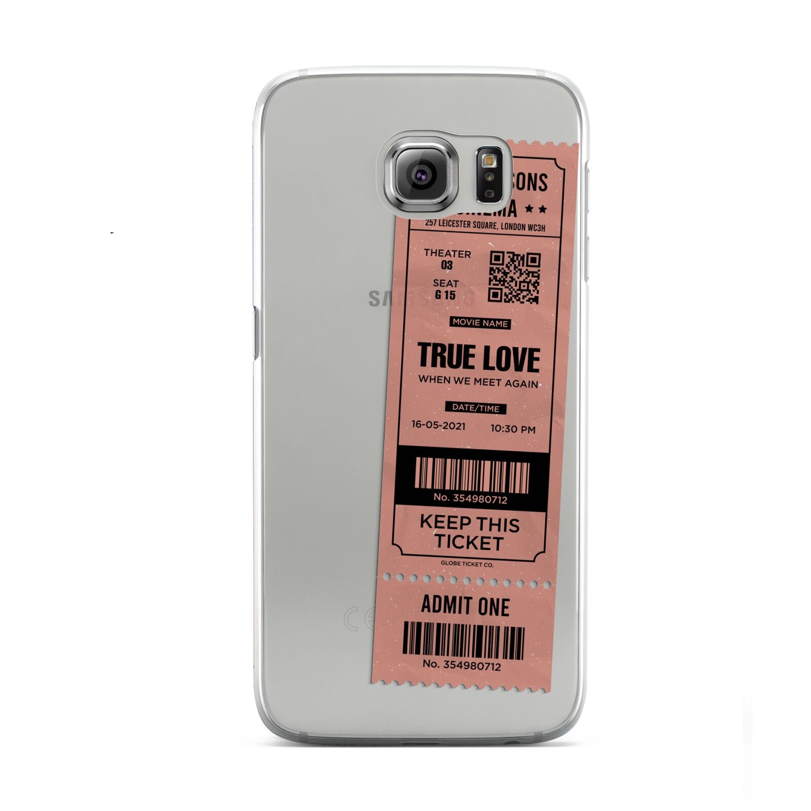 Personalised Cinema Ticket Samsung Galaxy S6 Case