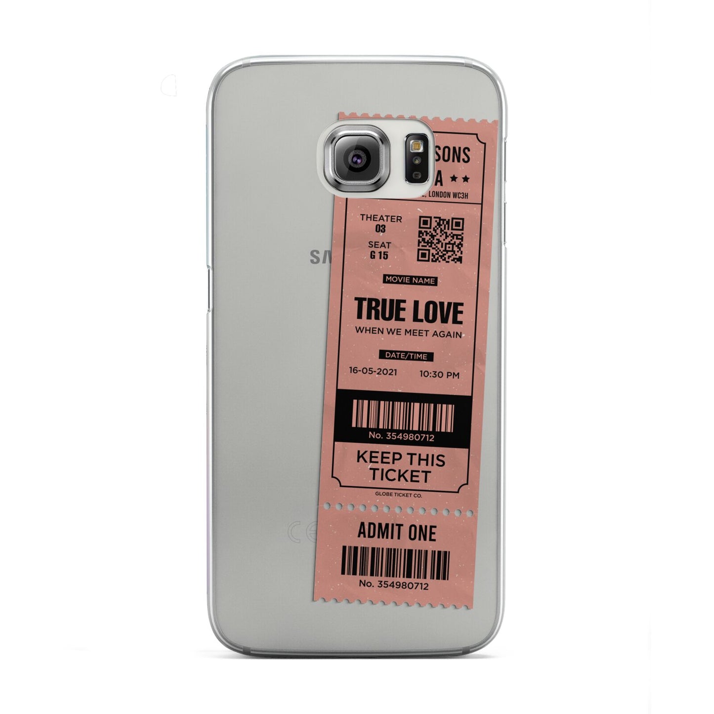 Personalised Cinema Ticket Samsung Galaxy S6 Edge Case