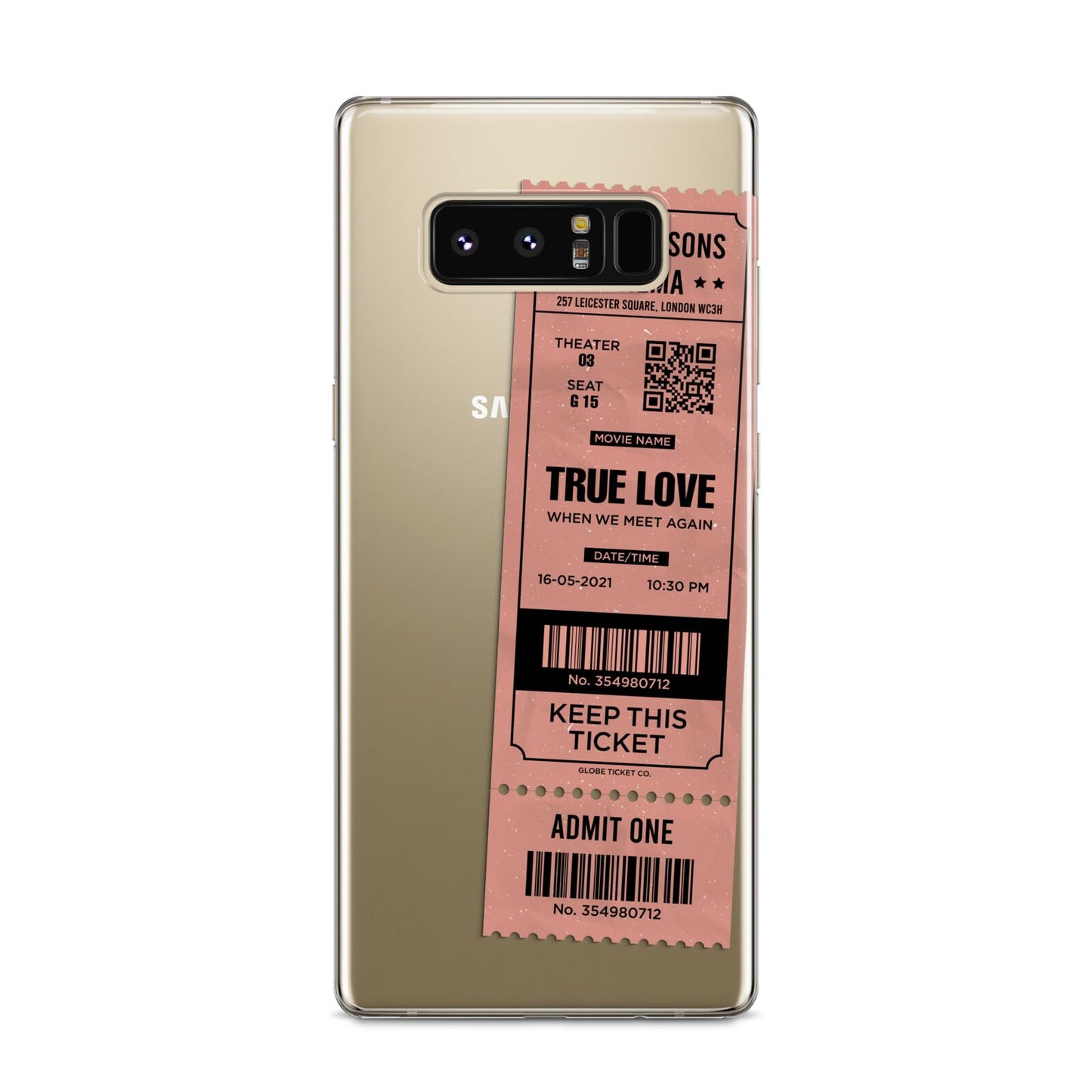 Personalised Cinema Ticket Samsung Galaxy S8 Case