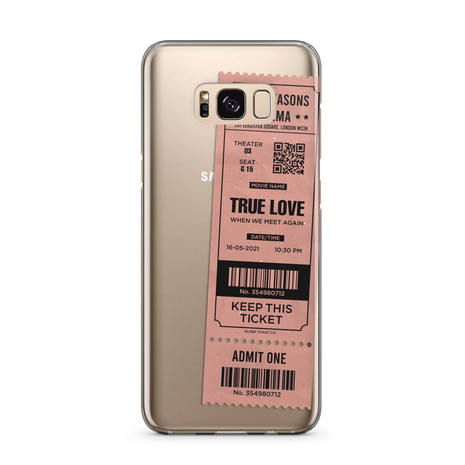 Personalised Cinema Ticket Samsung Galaxy S8 Plus Case