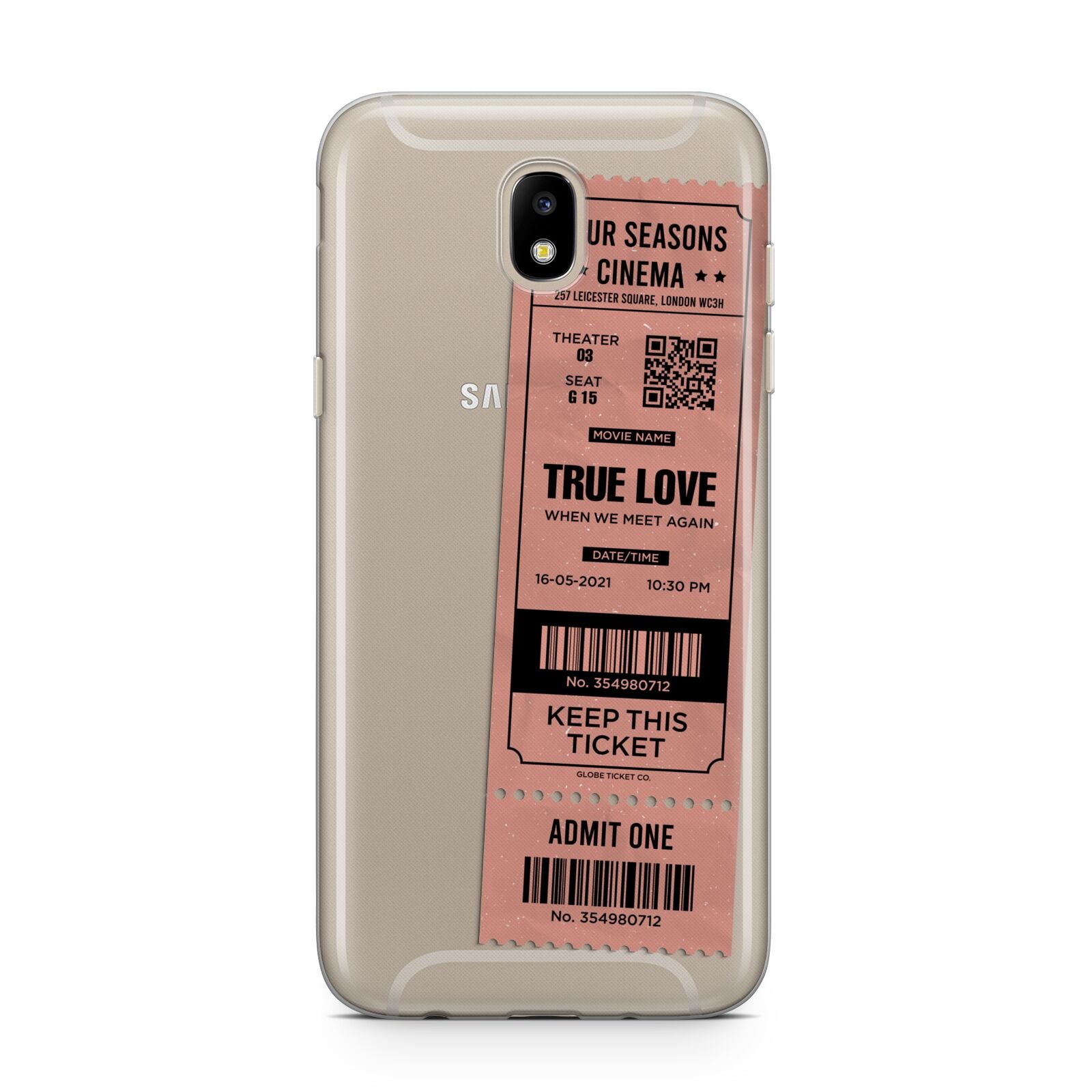 Personalised Cinema Ticket Samsung J5 2017 Case