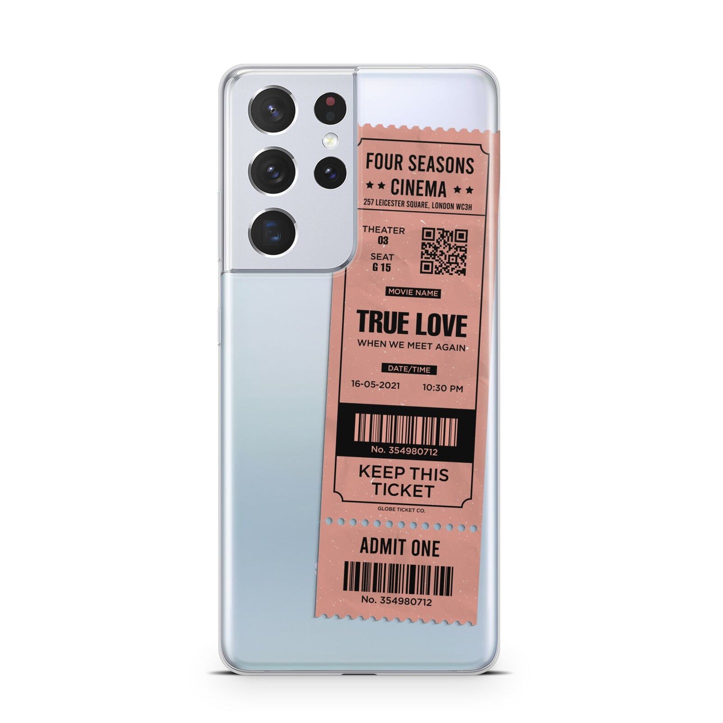 Personalised Cinema Ticket Samsung S21 Ultra Case