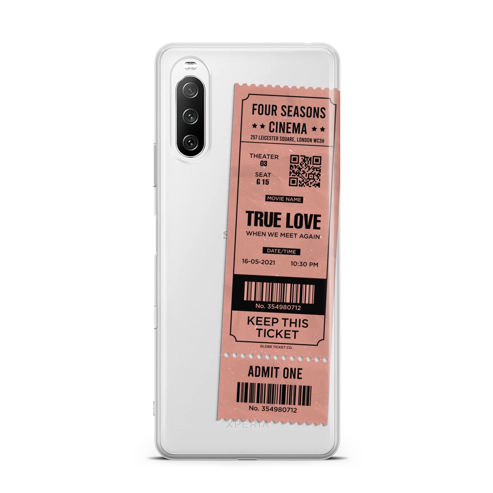 Personalised Cinema Ticket Sony Xperia 10 III Case