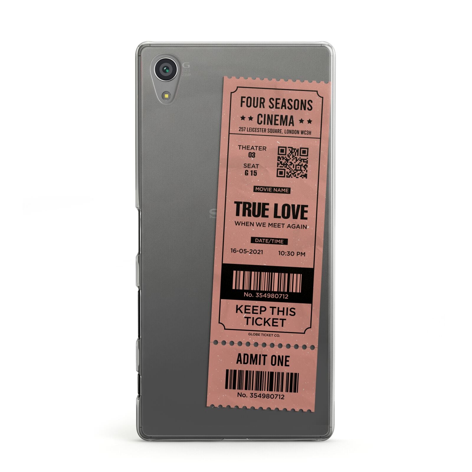 Personalised Cinema Ticket Sony Xperia Case