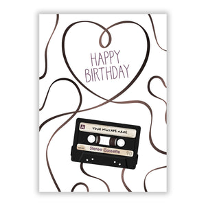 Personalised Classic Mixtape Greetings Card