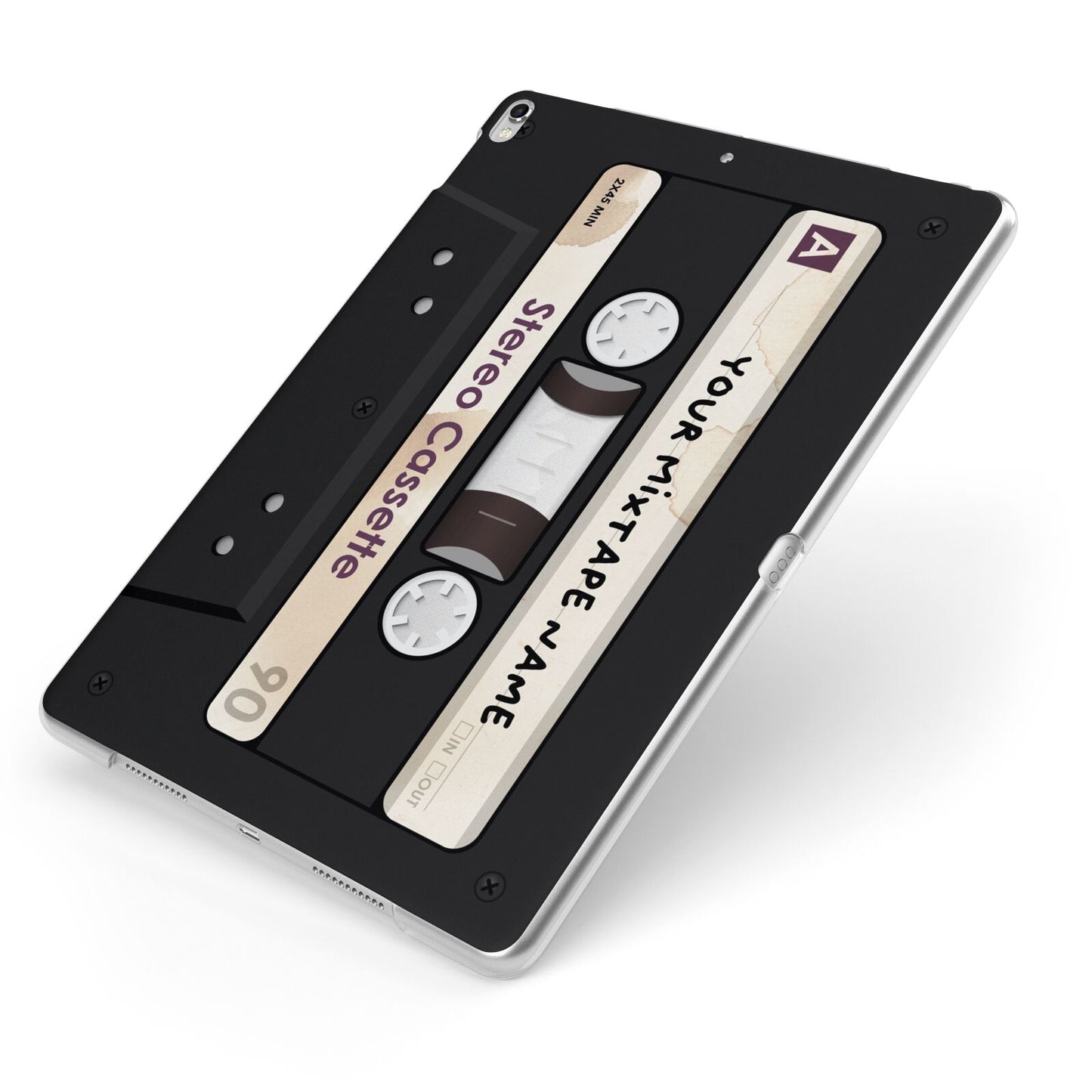 Personalised Classic Mixtape Apple iPad Case on Silver iPad Side View