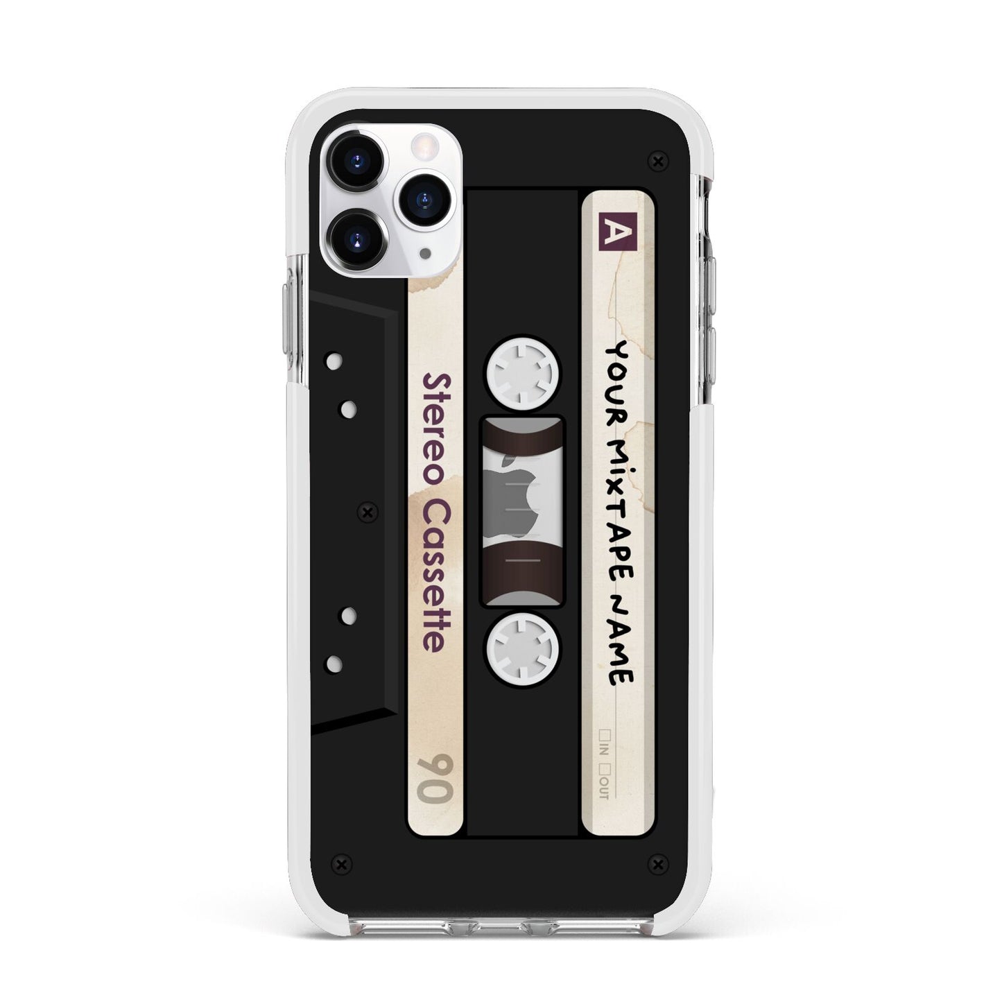 Personalised Classic Mixtape Apple iPhone 11 Pro Max in Silver with White Impact Case