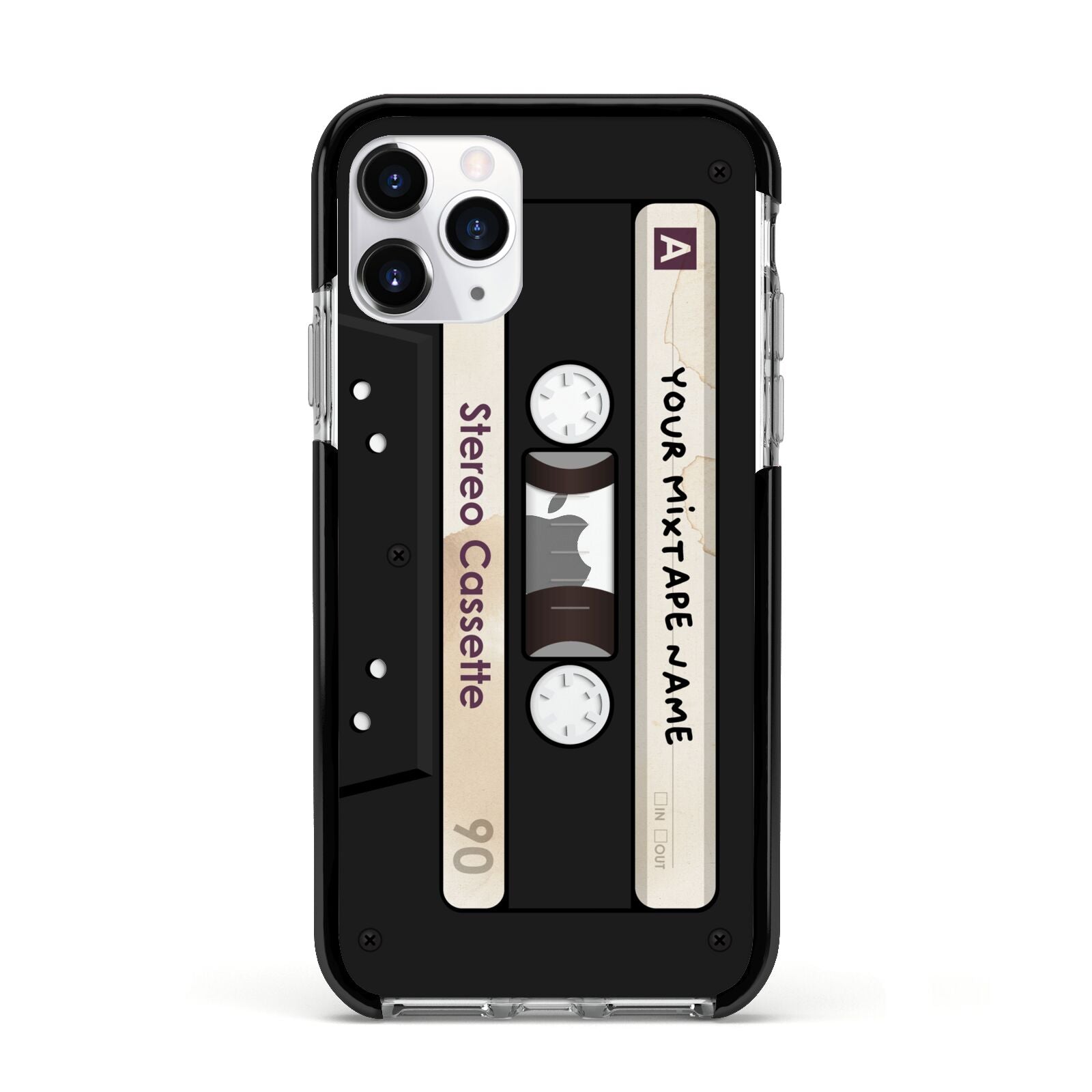 Personalised Classic Mixtape Apple iPhone 11 Pro in Silver with Black Impact Case