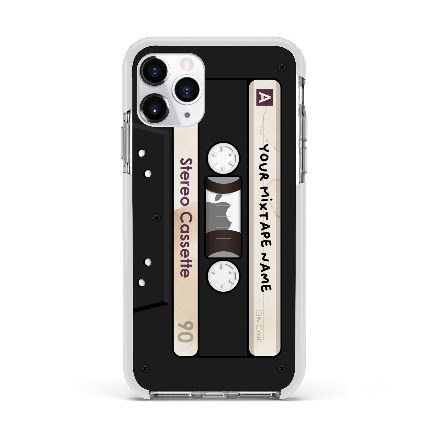 Personalised Classic Mixtape Apple iPhone 11 Pro in Silver with White Impact Case