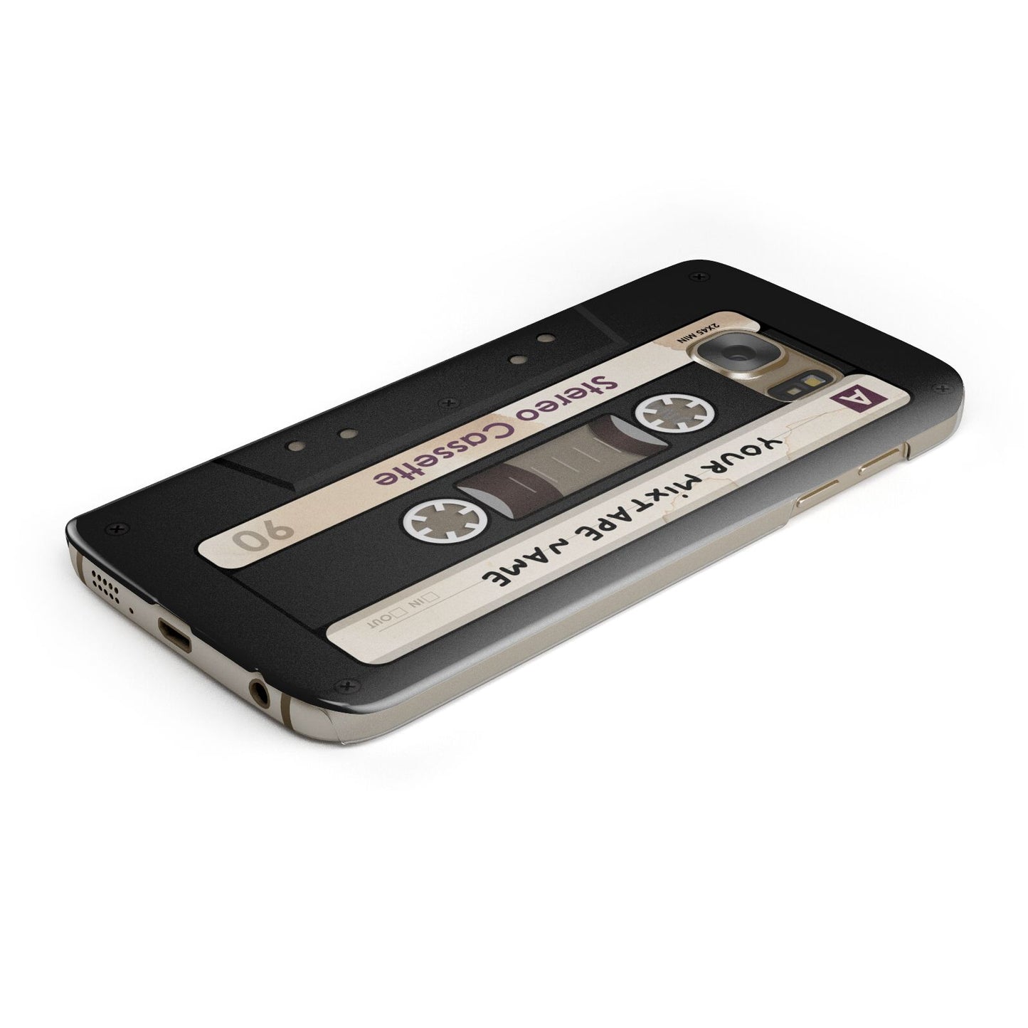 Personalised Classic Mixtape Protective Samsung Galaxy Case Angled Image