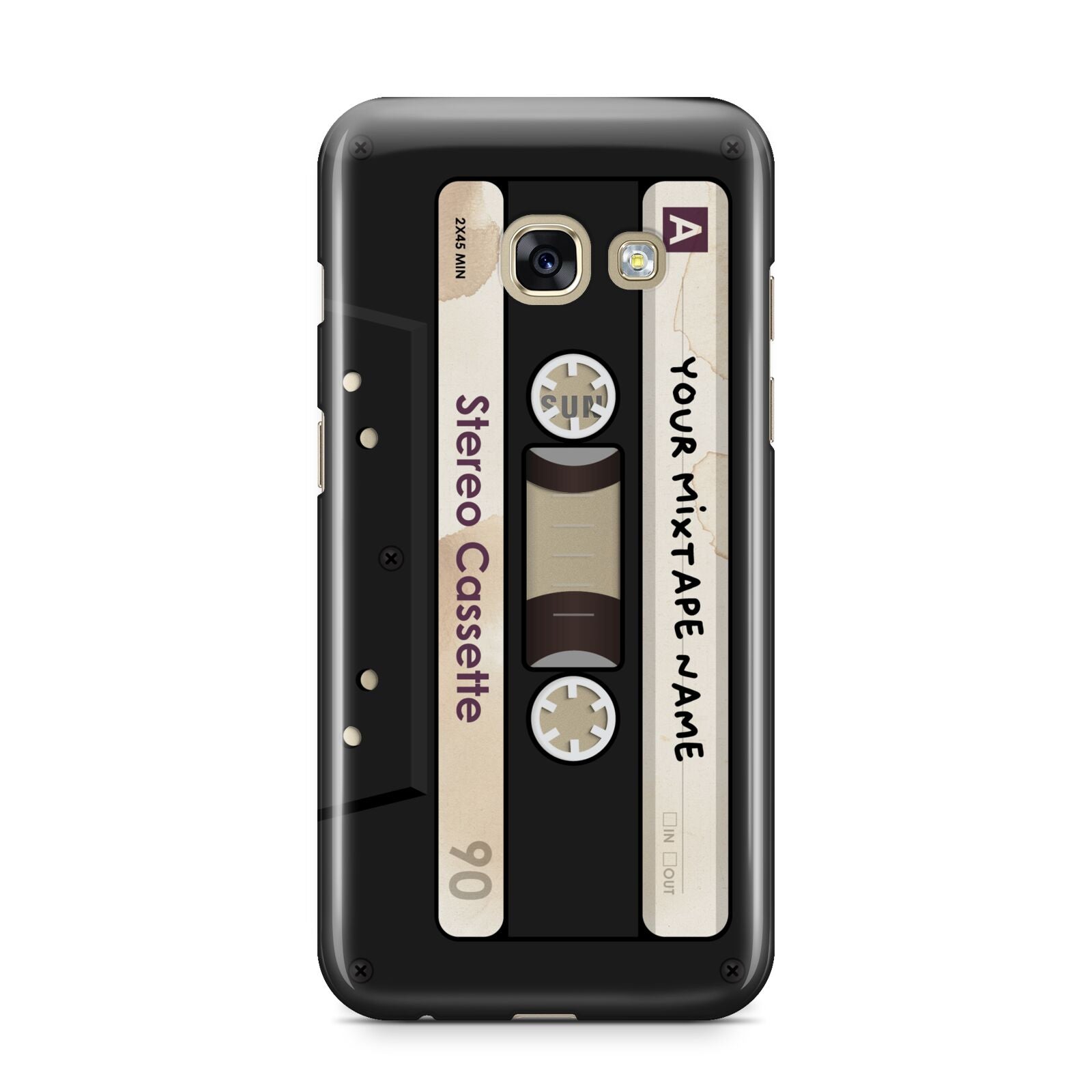 Personalised Classic Mixtape Samsung Galaxy A3 2017 Case on gold phone