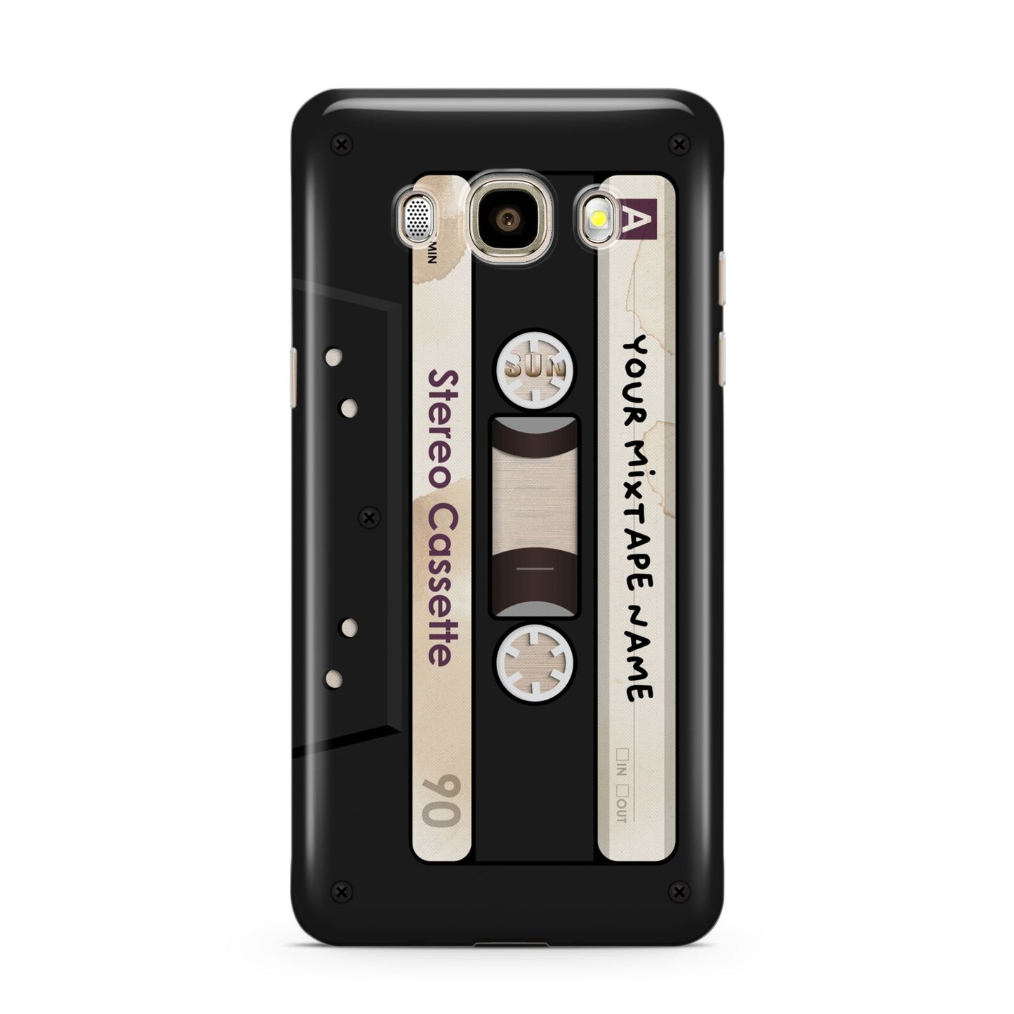 Personalised Classic Mixtape Samsung Galaxy J7 2016 Case on gold phone