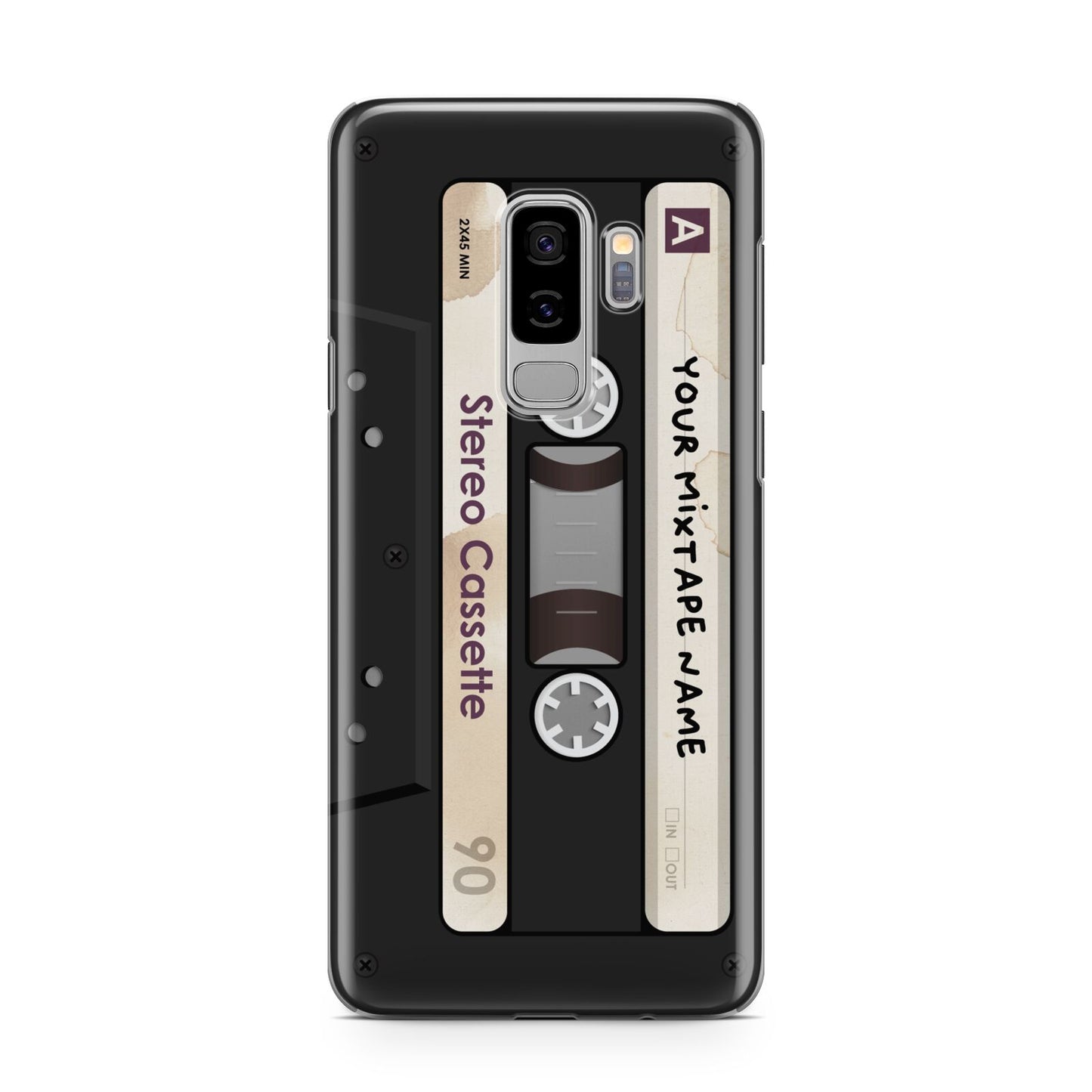 Personalised Classic Mixtape Samsung Galaxy S9 Plus Case on Silver phone