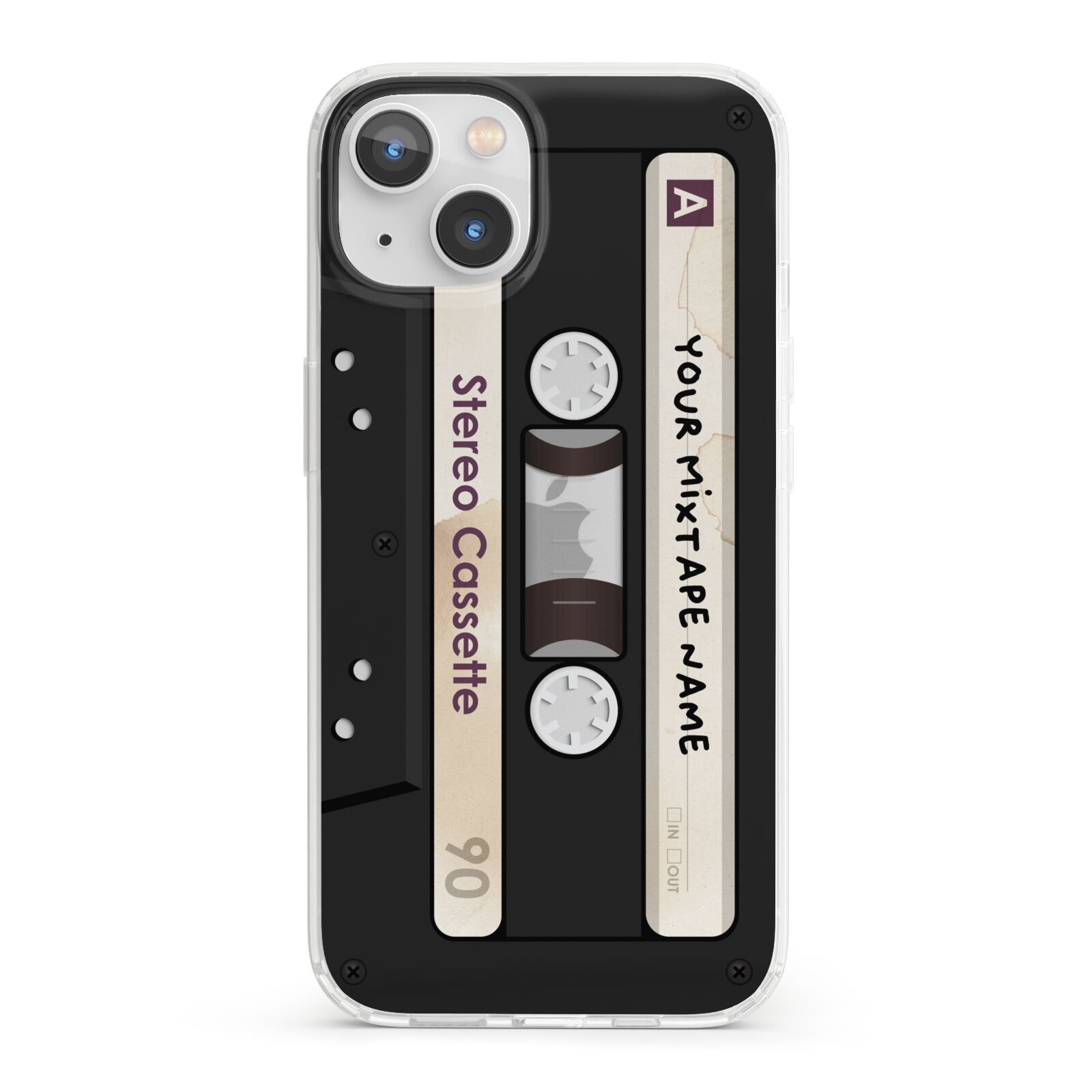 Personalised Classic Mixtape iPhone 13 Clear Bumper Case