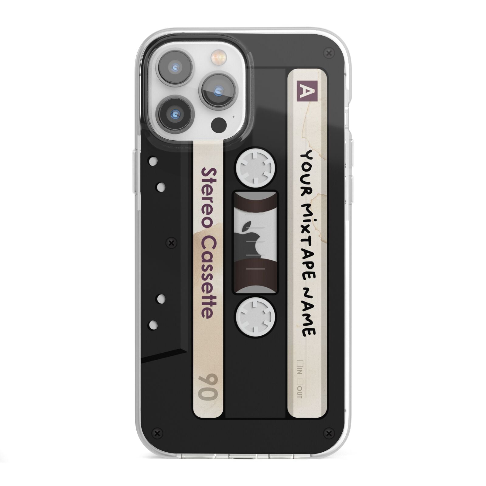 Personalised Classic Mixtape iPhone 13 Pro Max TPU Impact Case with White Edges