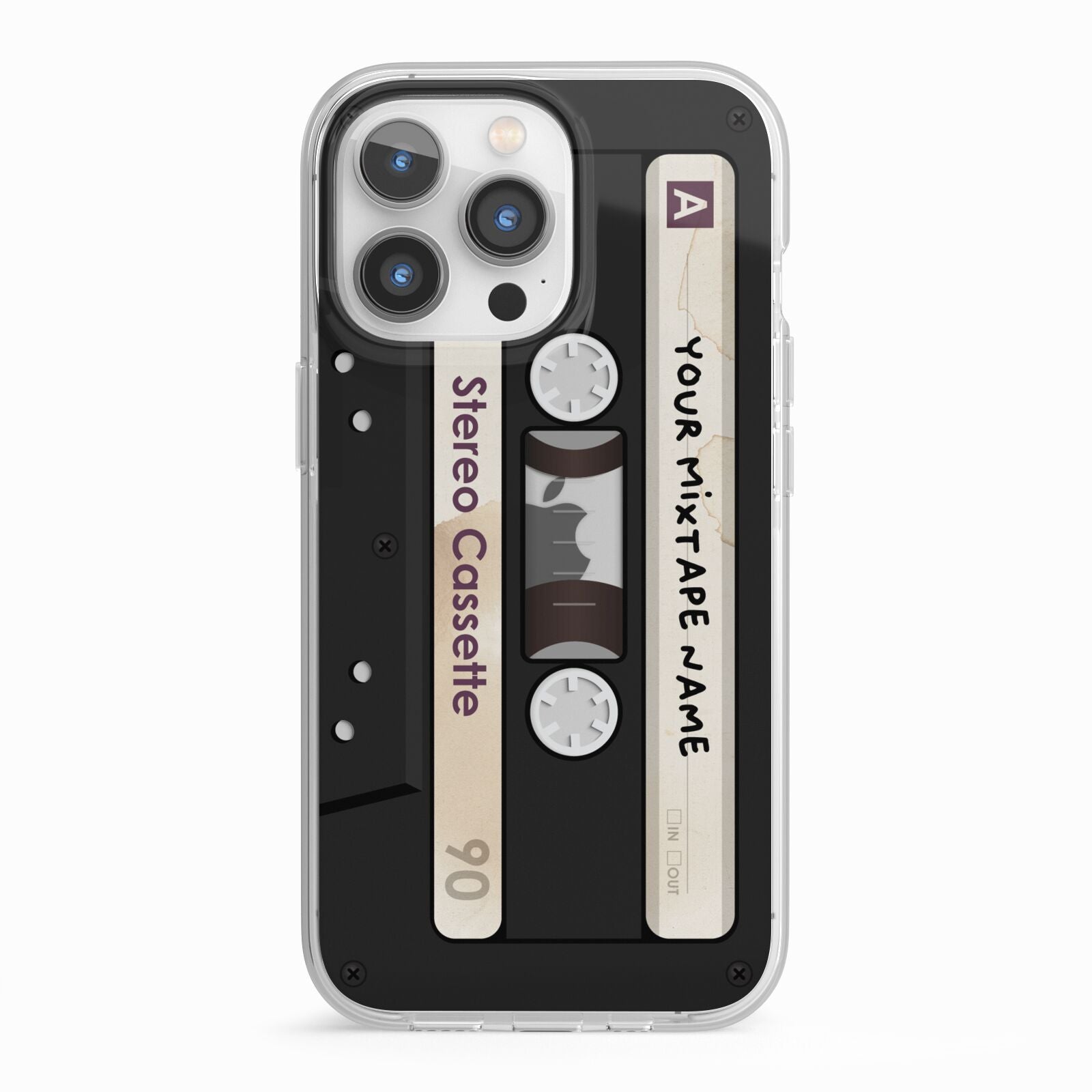 Personalised Classic Mixtape iPhone 13 Pro TPU Impact Case with White Edges